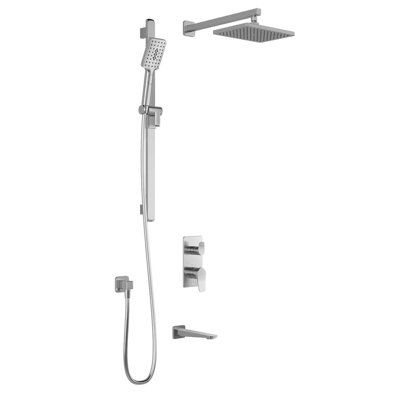 MOROKA™ TD3 (Valve Non Incluse) : Système de Douche T/P AQUATONIK™ et Sélecteur avec Bras Mural Chrome