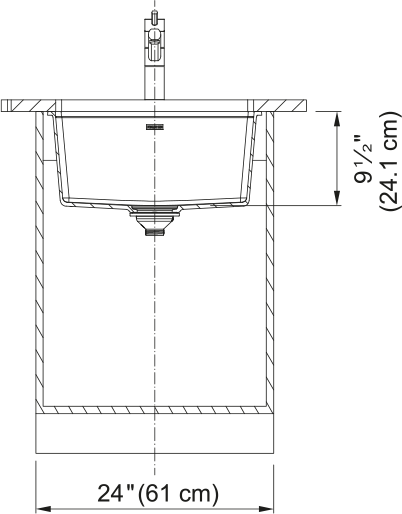 Franke Maris 21.63 in x 17.81 in Sink – Matte Black Granite, Undermount