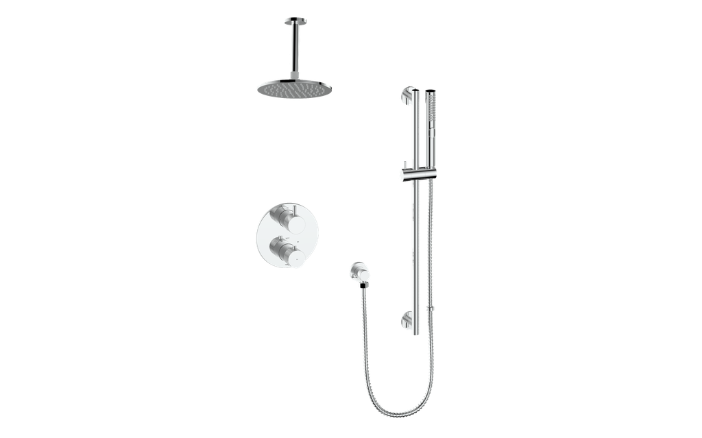 Garniture DRAVA pour kit de douche à 2 voies avec bras de plafond de 6 pouces