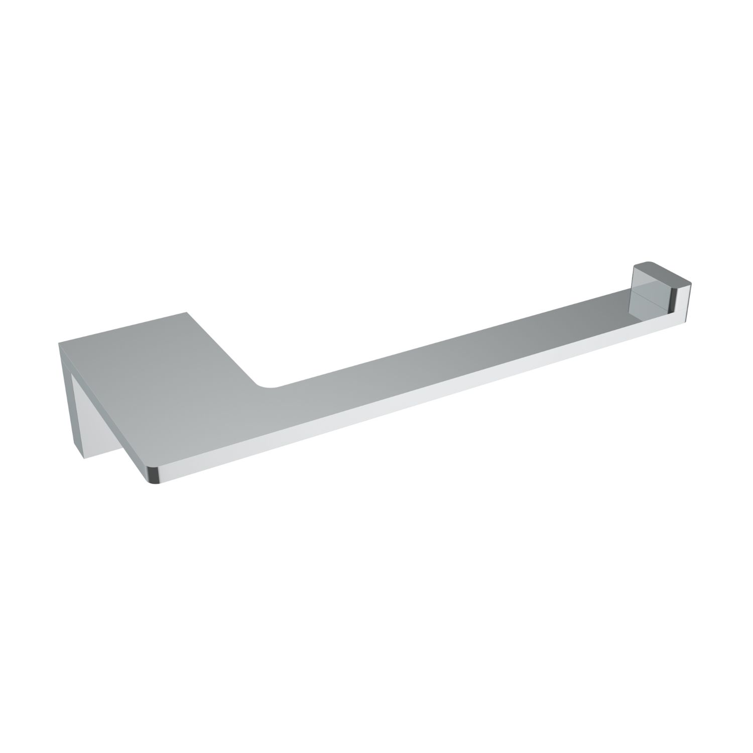 Porte-papier hygiénique en frêne - Chrome (poteau gauche)