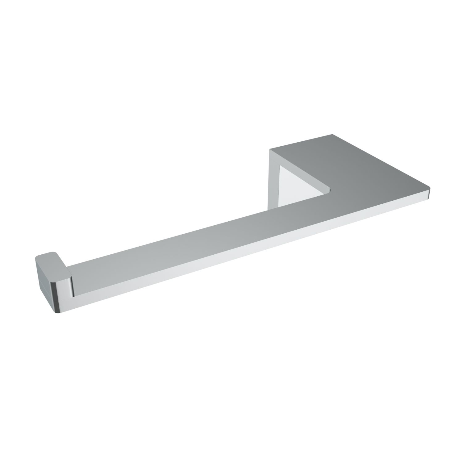 Porte-papier toilette en frêne - Chrome (poteau droit)