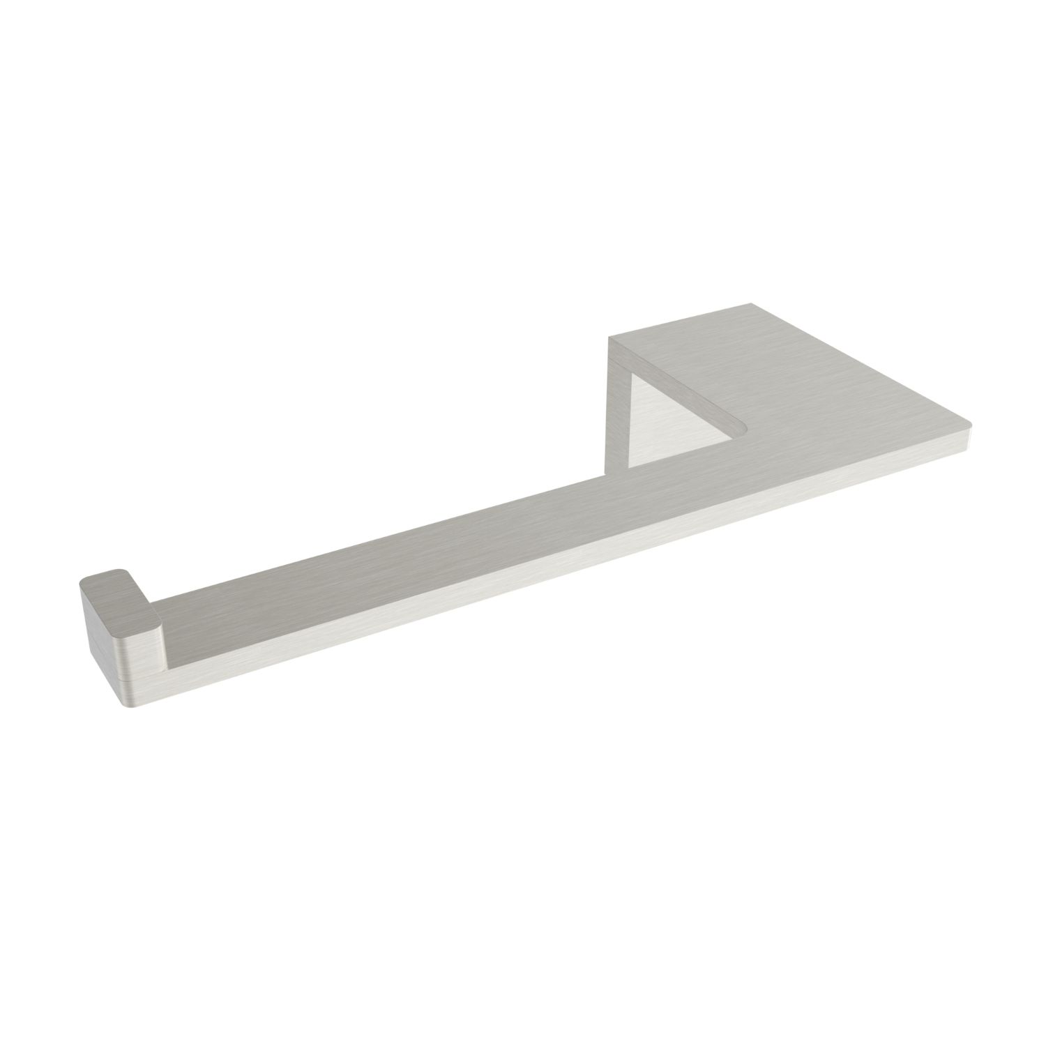 Porte-papier hygiénique en frêne - Nickel brossé (poteau droit)