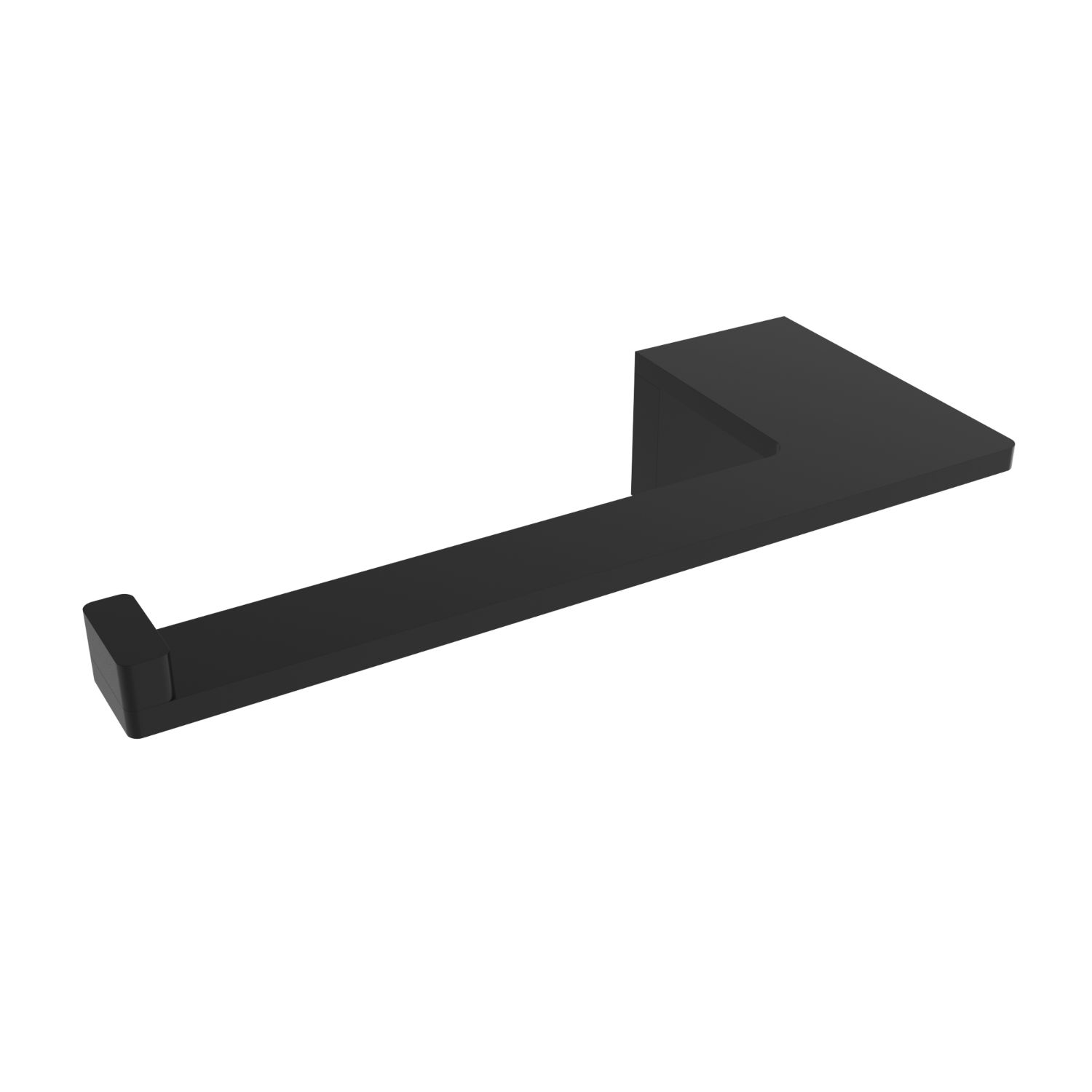 Porte-papier toilette en frêne – Noir mat (poteau droit)