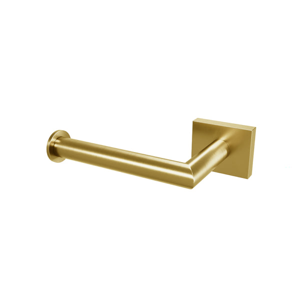 Crater toilet paper holder - Brushed gold PVD (straight post)