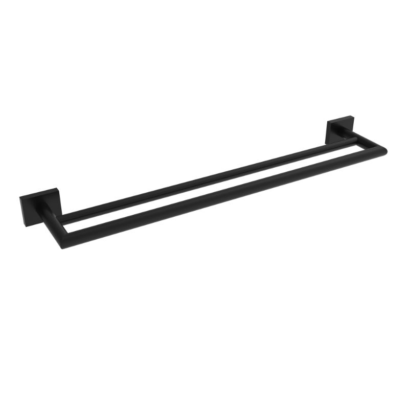 Crater 24" Double Towel Rack - Matte Black