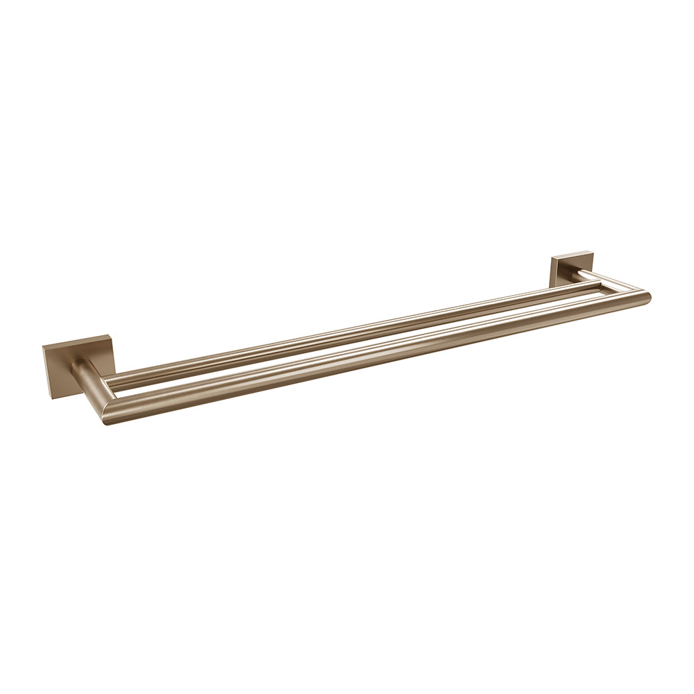 Crater 24" Double Towel Rack - Brushed Bronze PVD