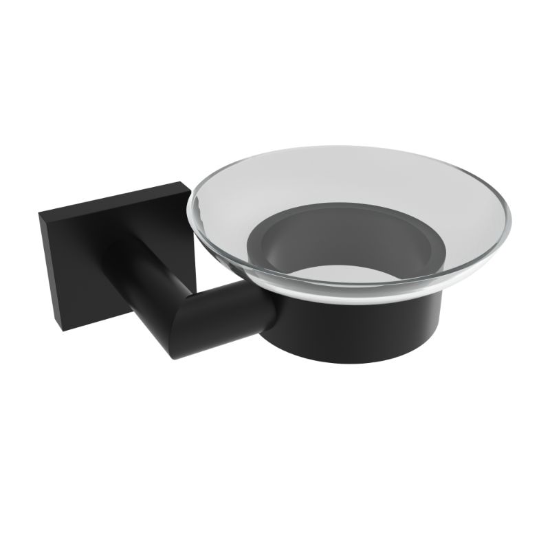 **JUSQU'À ÉPUISEMENT DES STOCKS** Porte-savon en verre Crater - Noir mat