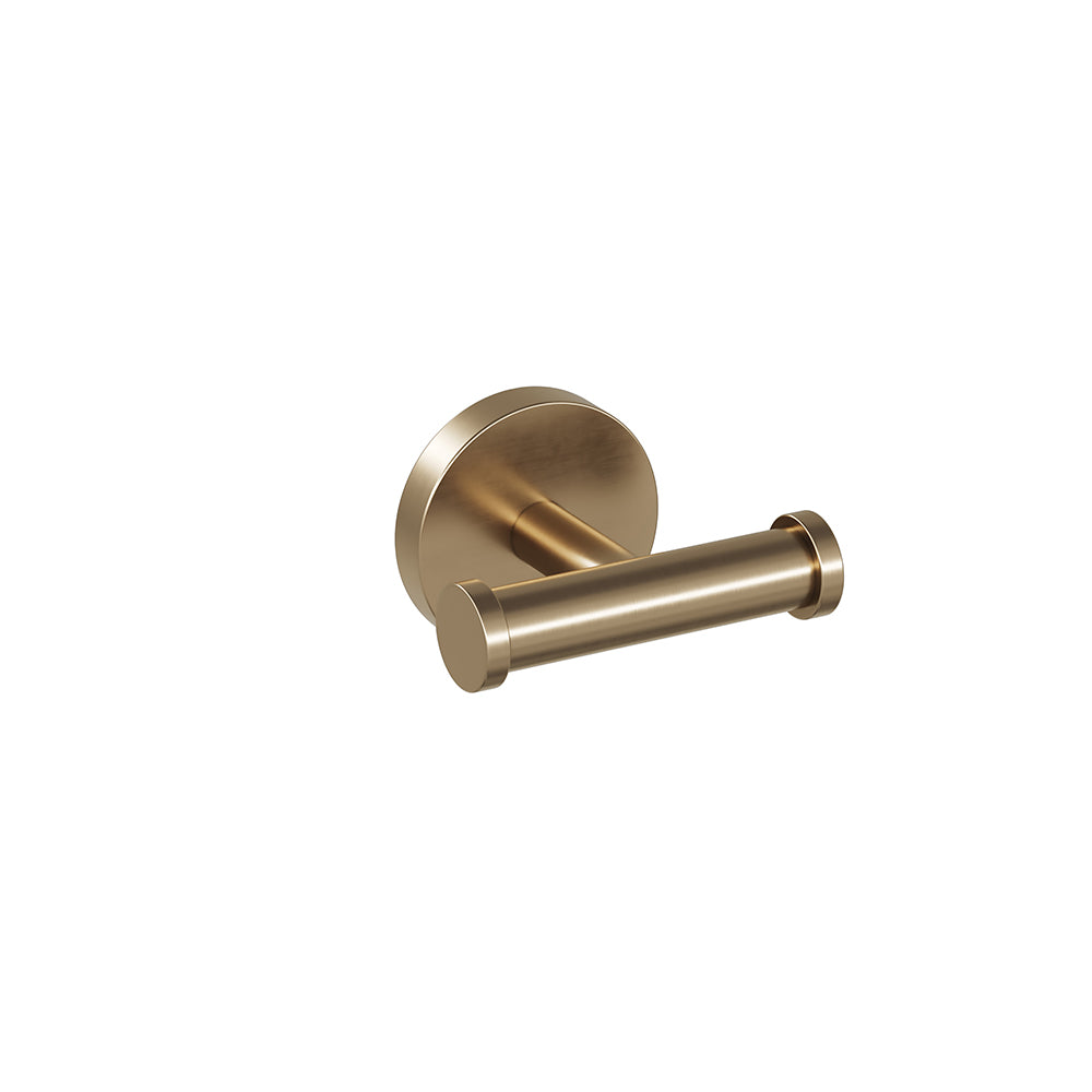 Lava Double Towel Hook - Brushed Bronze PVD