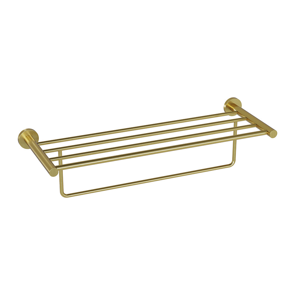 Lava towel rack with bar - brushed gold PVD