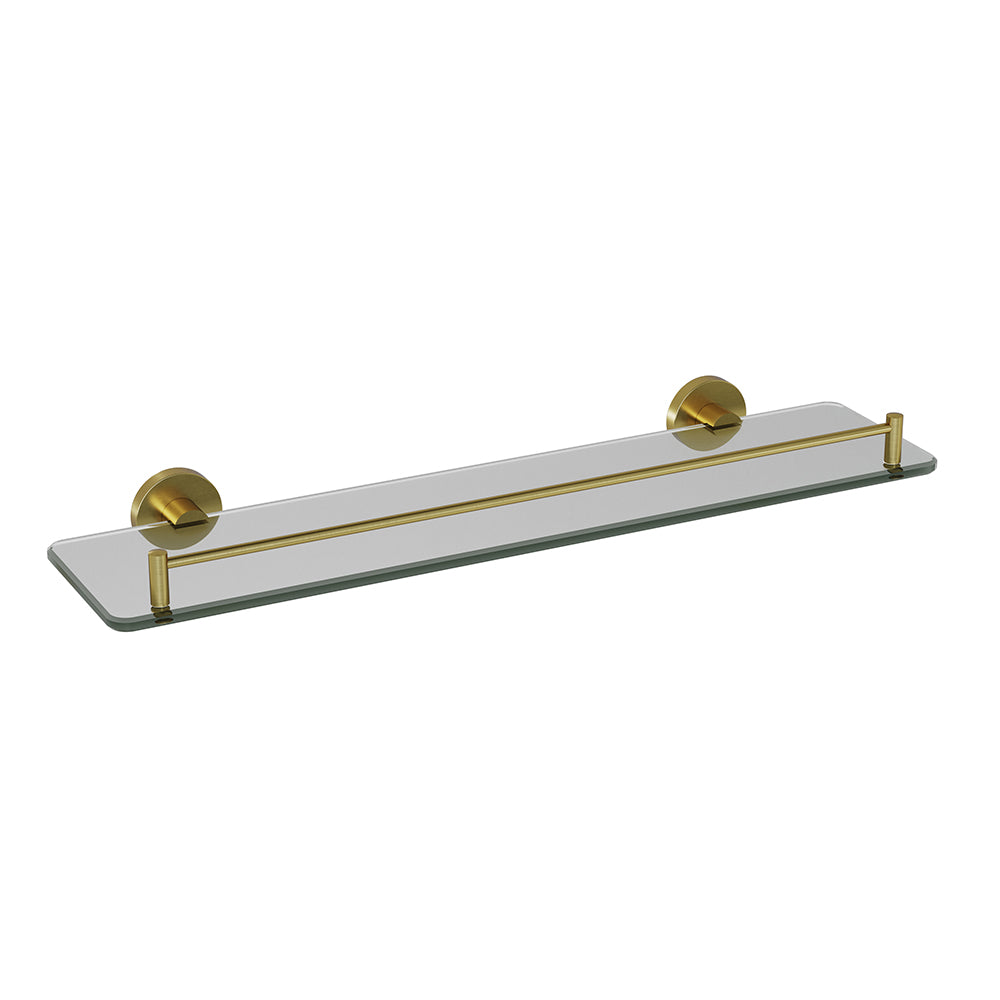 Lava glass shelf - brushed gold PVD