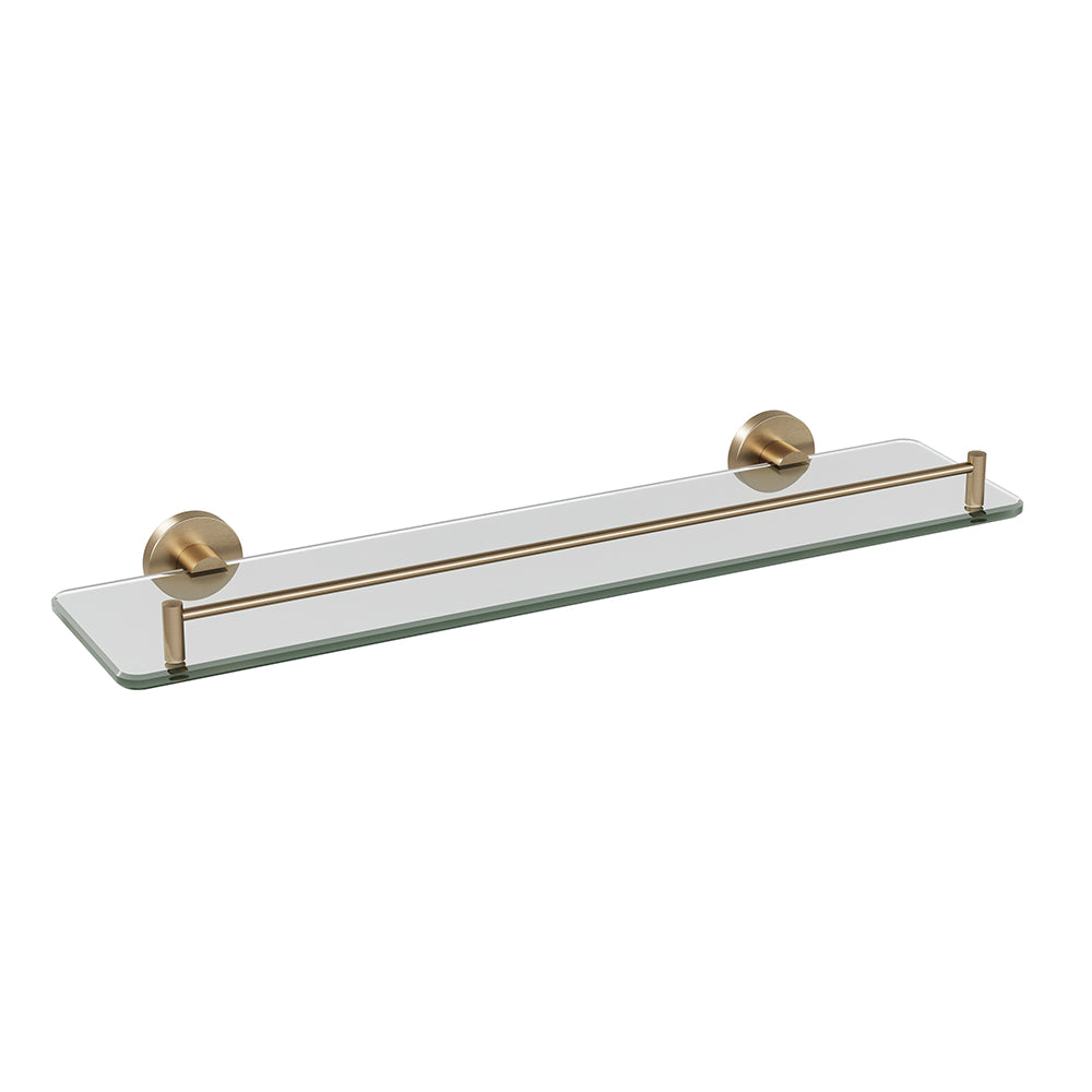 Lava glass shelf - Brushed bronze PVD