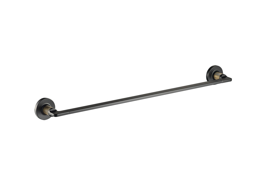 Blaze 24" Towel Rack - Matte Black/Brushed Gold PVD