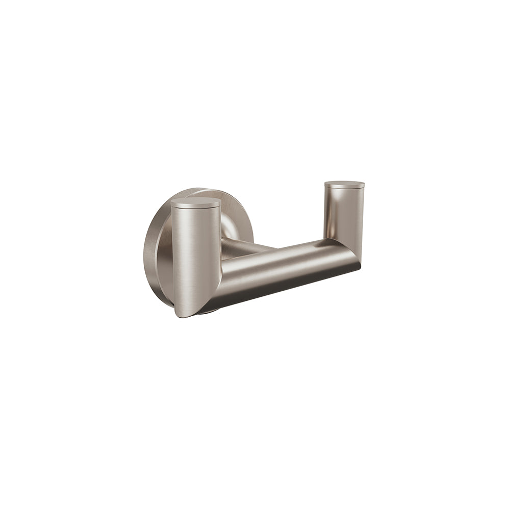 Glow Double Towel Hook - Brushed Nickel