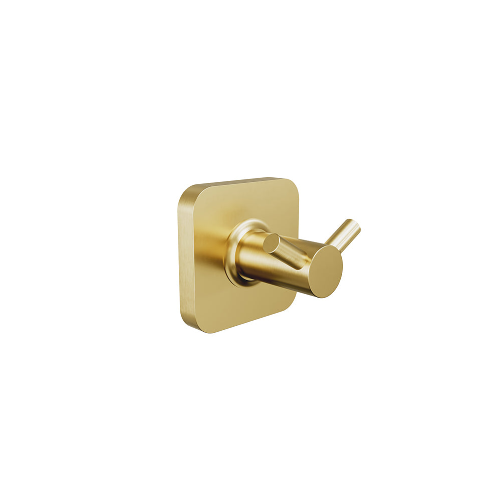 Vapor Double Towel Hook - Brushed Gold PVD