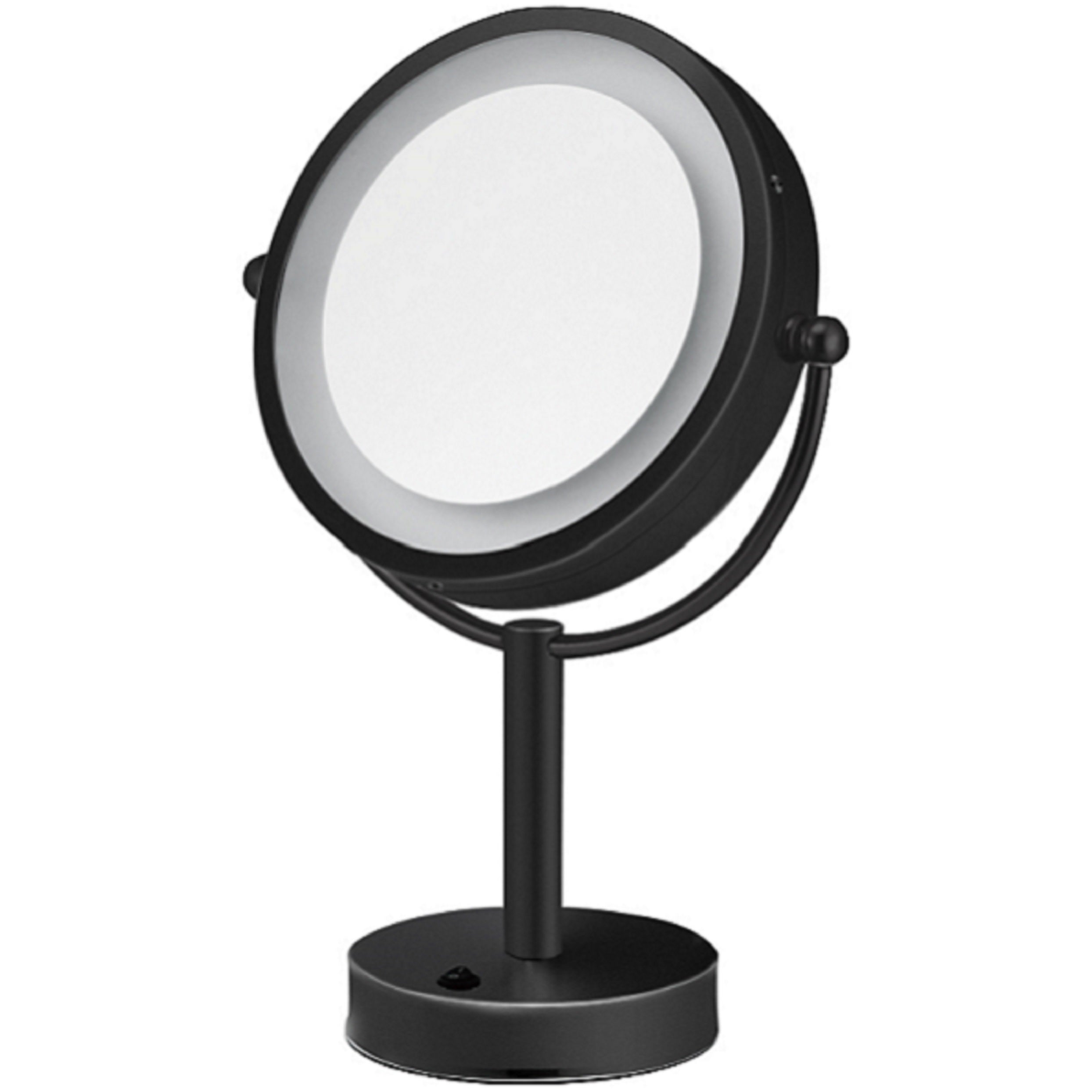 8.5" Double-Sided Illuminated Freestanding Mirror - Matte Black
