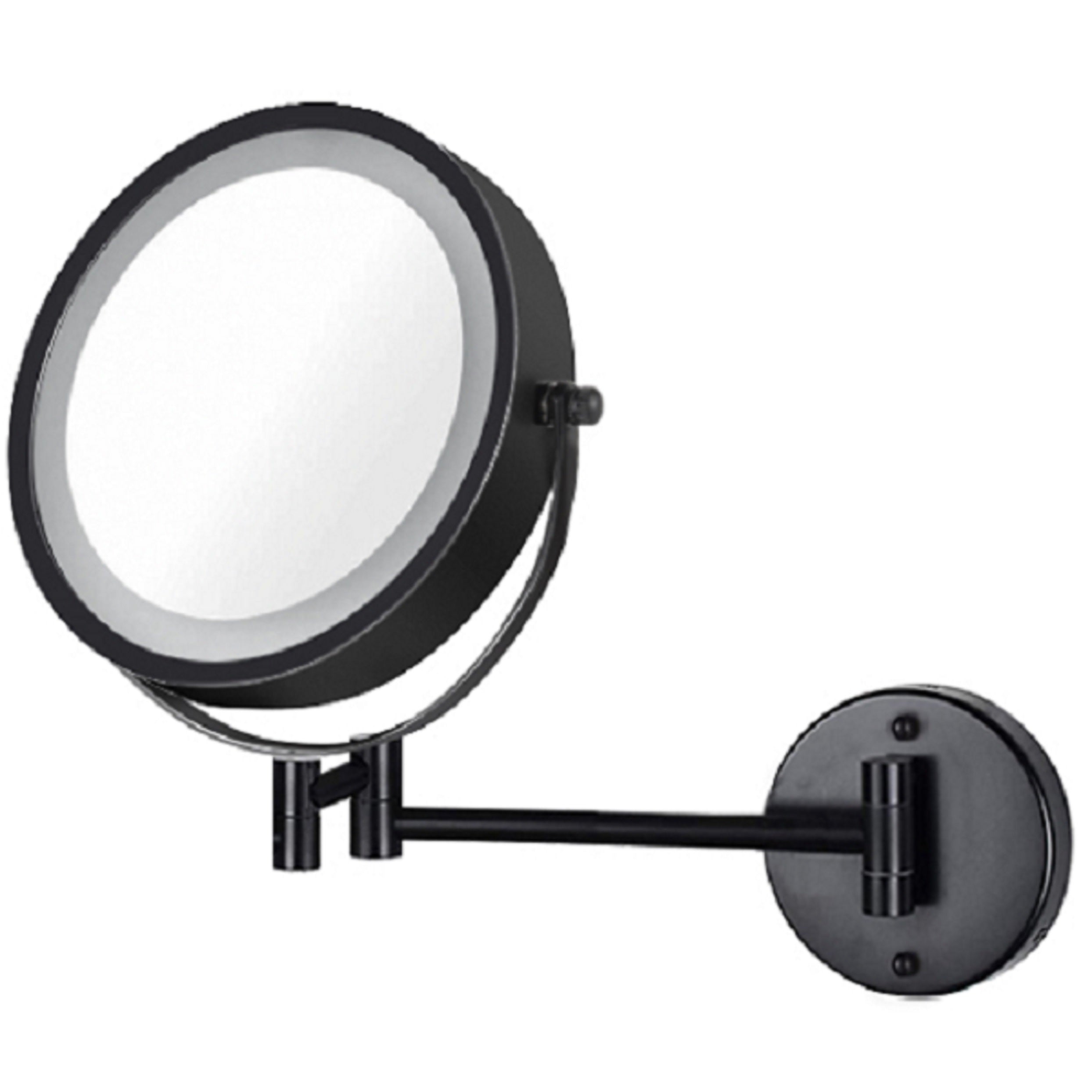 8.5" Double-Sided Illuminated Wall Mirror - Matte Black