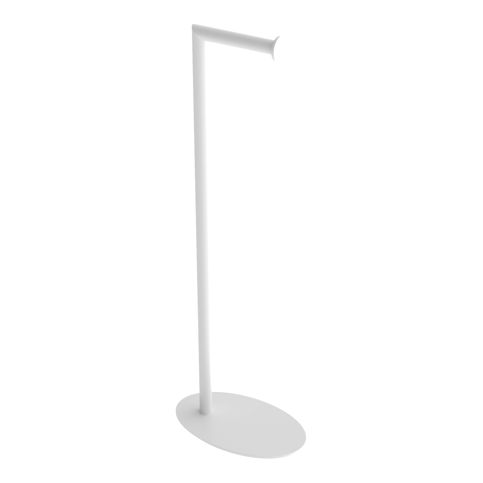 Round freestanding toilet paper holder - Matte white