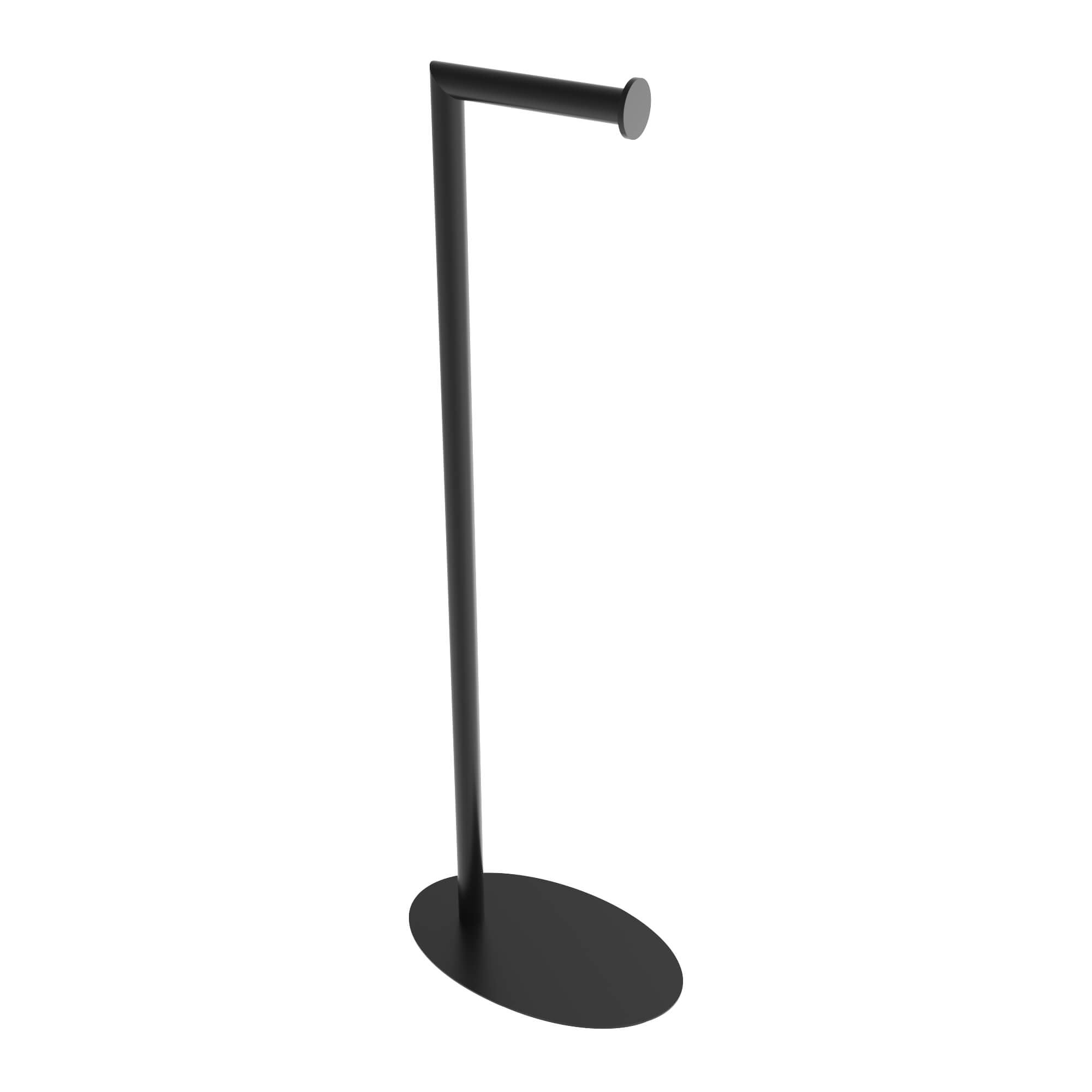 Round freestanding toilet paper holder - Matte black