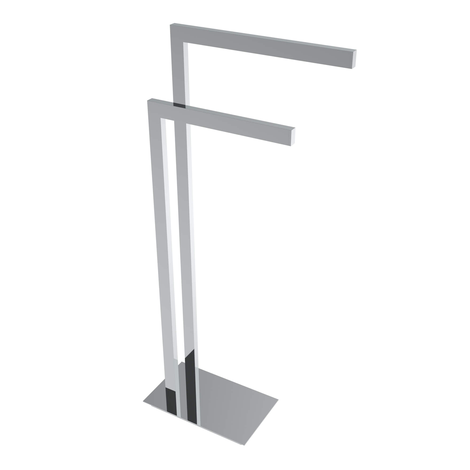 Freestanding square double towel rack - Chrome