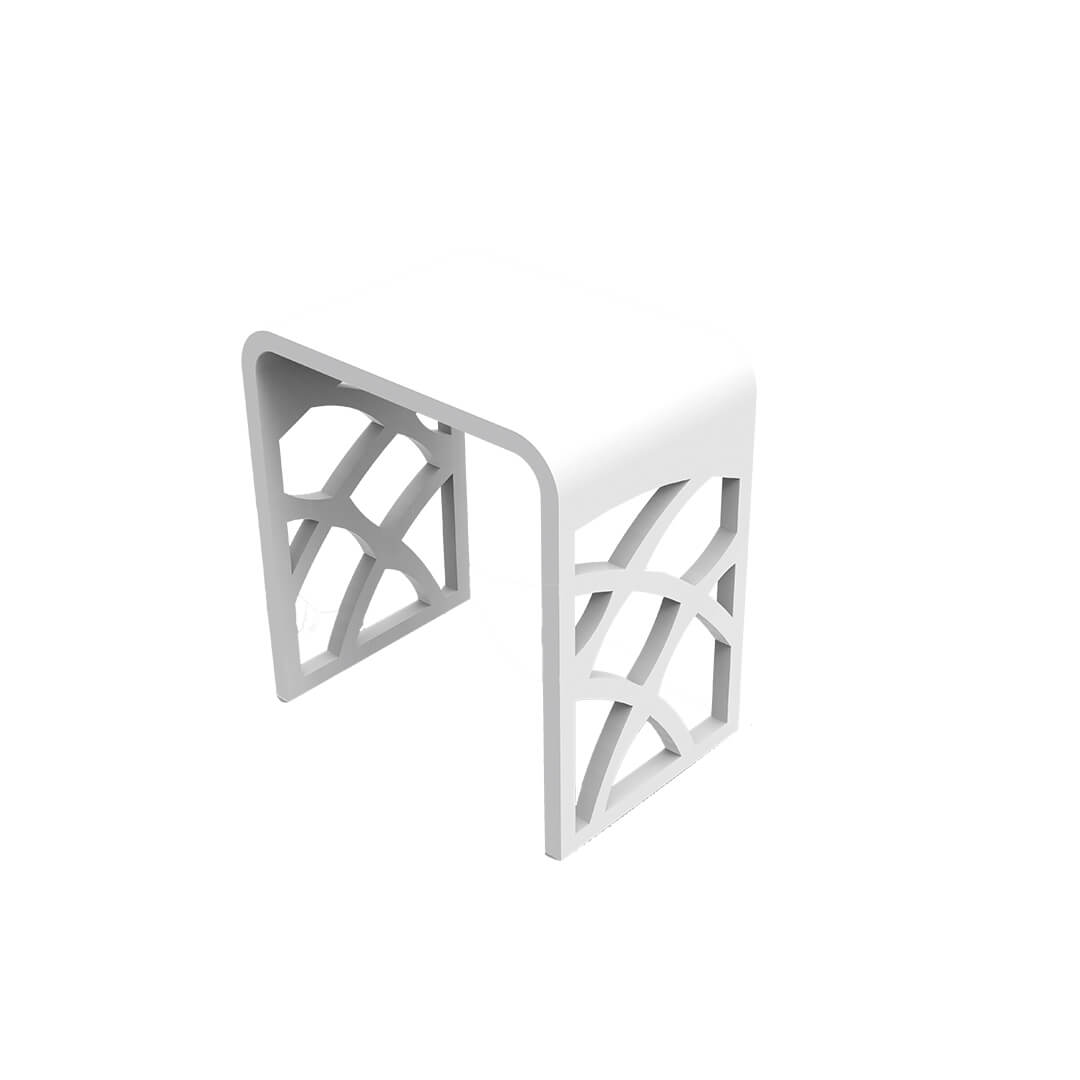 Tabouret de douche avec découpes design – Blanc mat