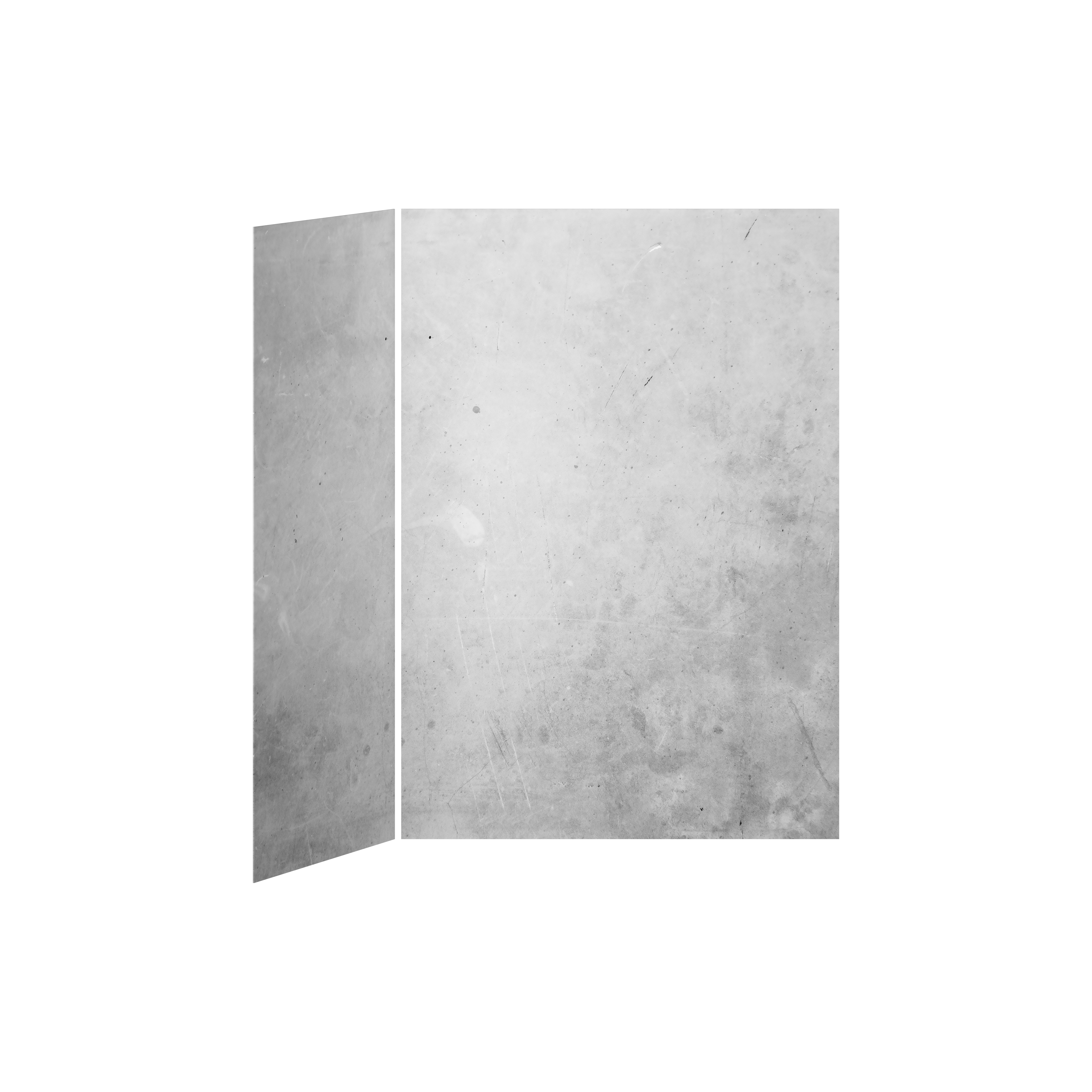 60x32 Concrete #200 Shower Wall Set, 2 Panels, 60x32 for Corner Installation - Glossy Concrete #200