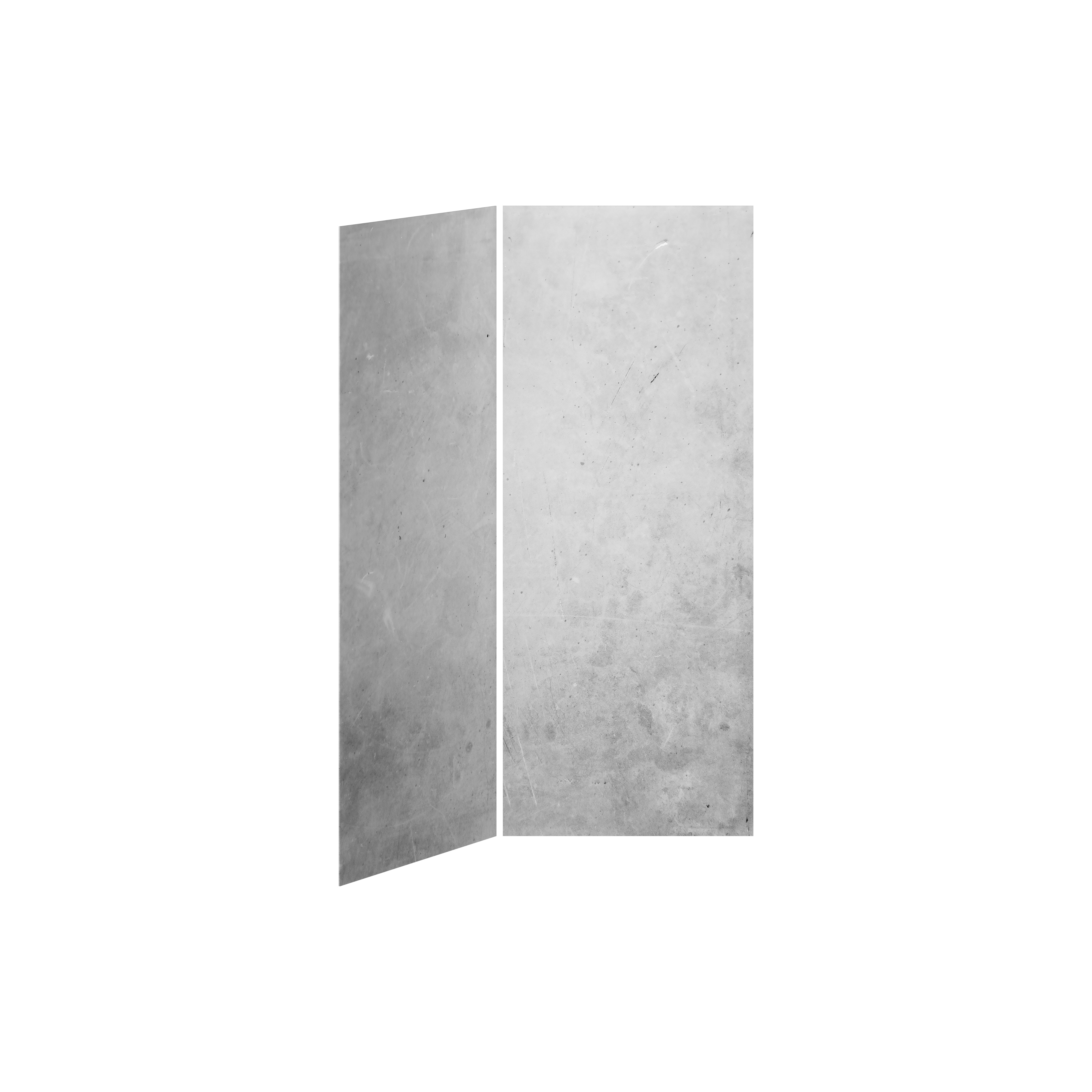 36x36 Concrete #200 Shower Wall Set, 2 Panels, 36x36 for Corner Installation - Glossy Concrete #200
