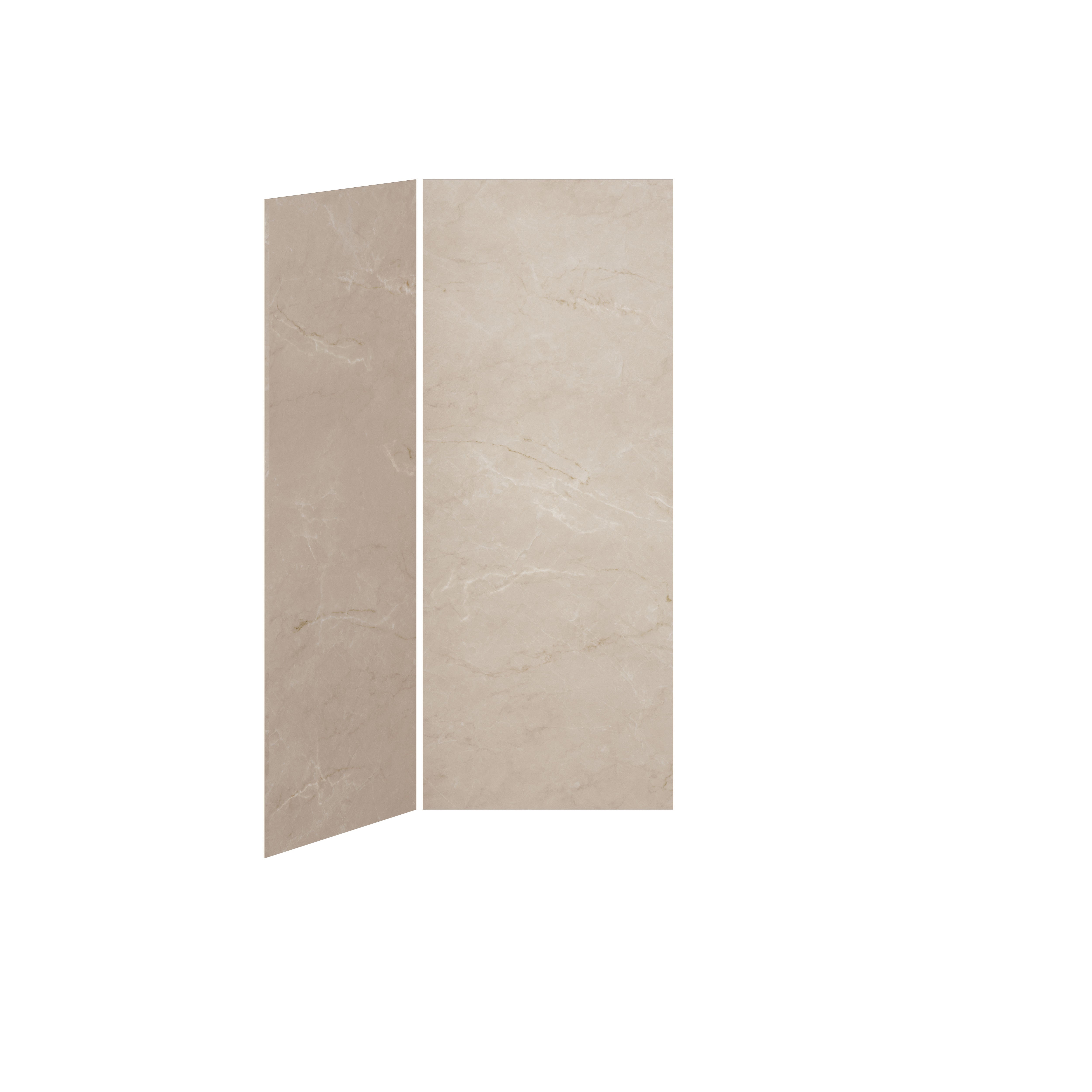 36x36 Minerals #520 Shower Wall Set, 2 Panels, 36x36 for Corner Installation - Minerals #520 Glossy