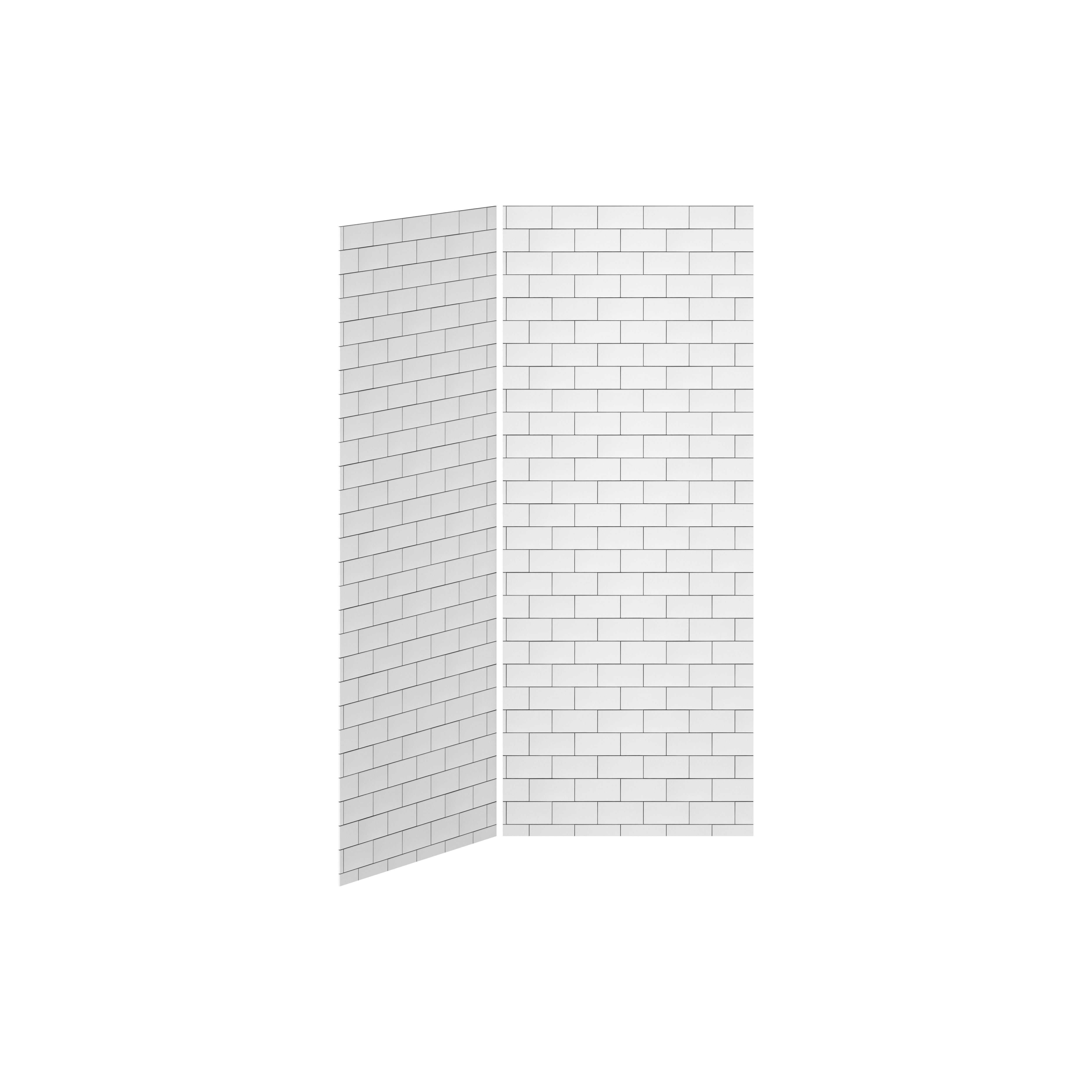 36x36 Tiles #700 Shower Wall Set, 2 Panels, 36x36 for Corner Installation - Glossy #700 Tiles