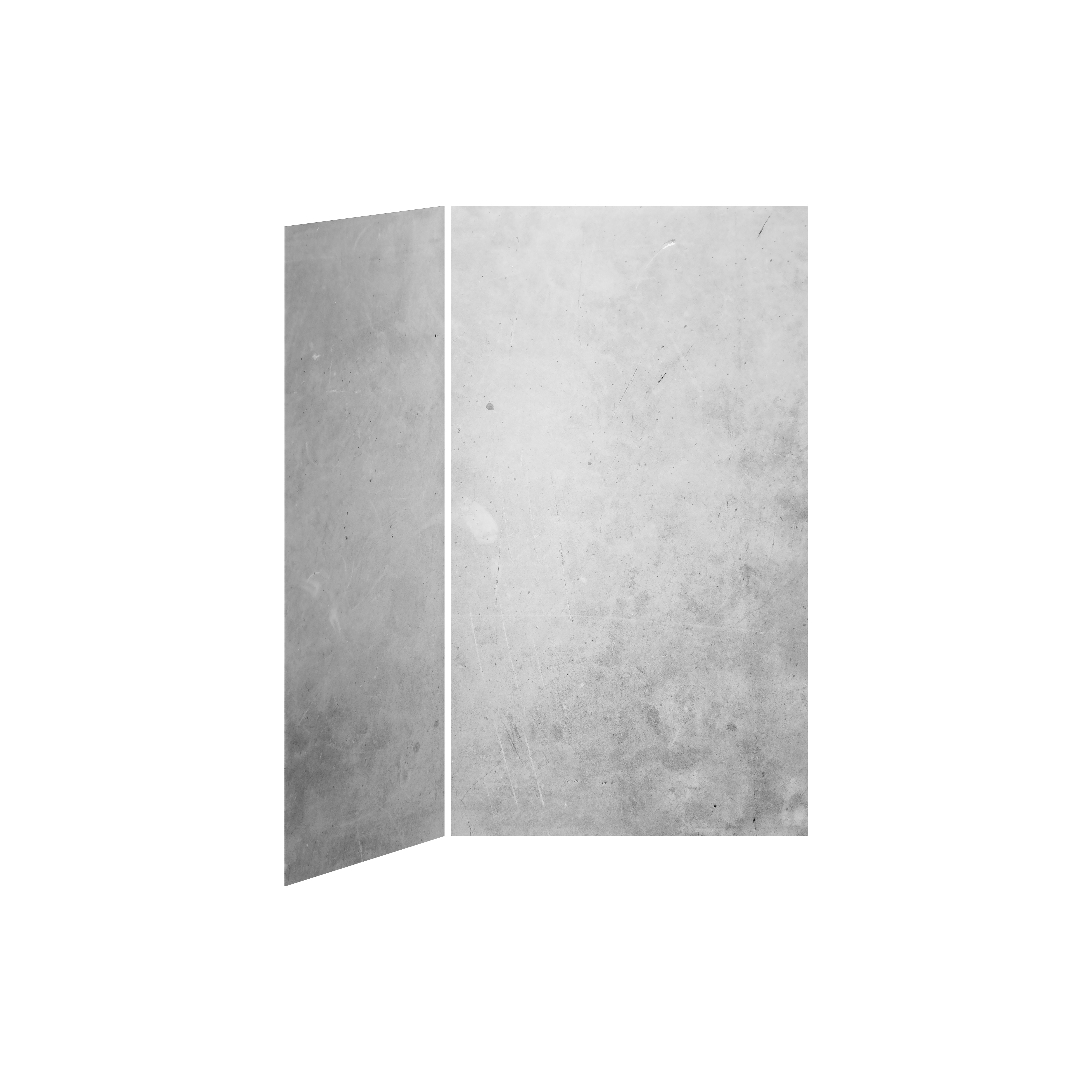 48x36 Concrete #200 Shower Wall Set, 2 Panels, 48x36 for Corner Installation - Glossy Concrete #200