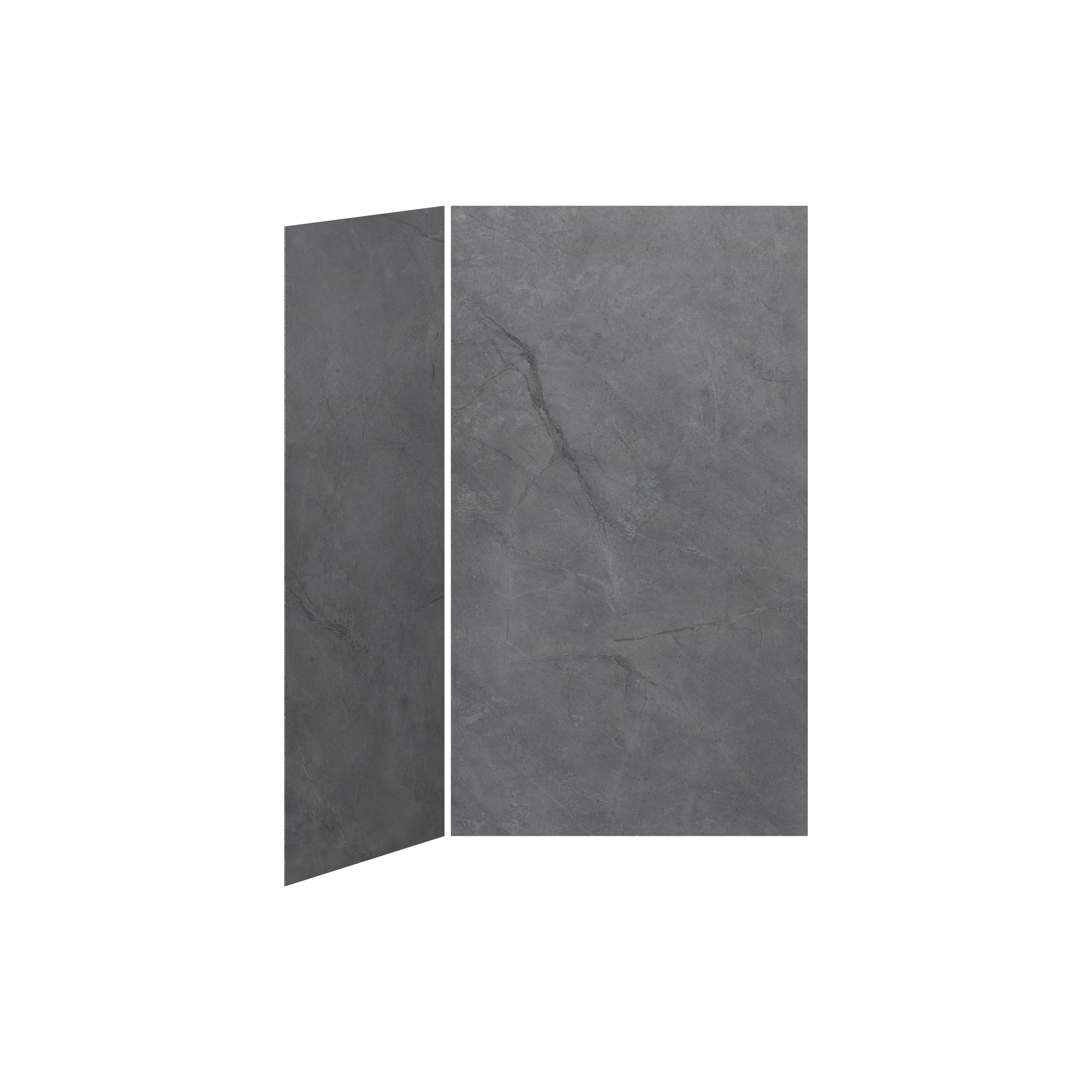 48x36 Concrete #210 Shower Wall Set, 2 Panels, 48x36 for Corner Installation - Concrete #210 Matte