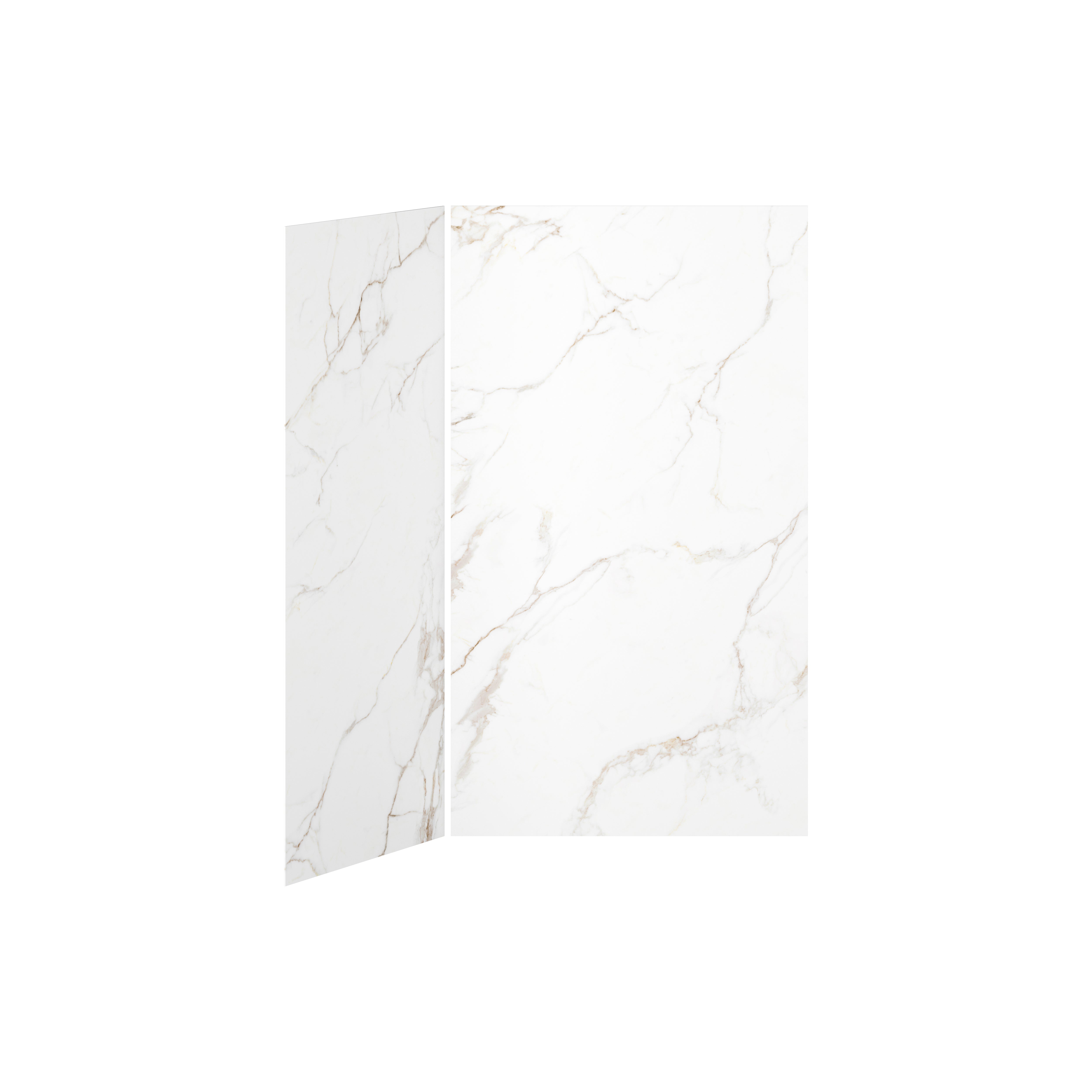 48x36 Gold Minerals #510 Shower Wall Set, 2 Panels, 48x36 for Corner Installation - Gold Minerals #510 Glossy