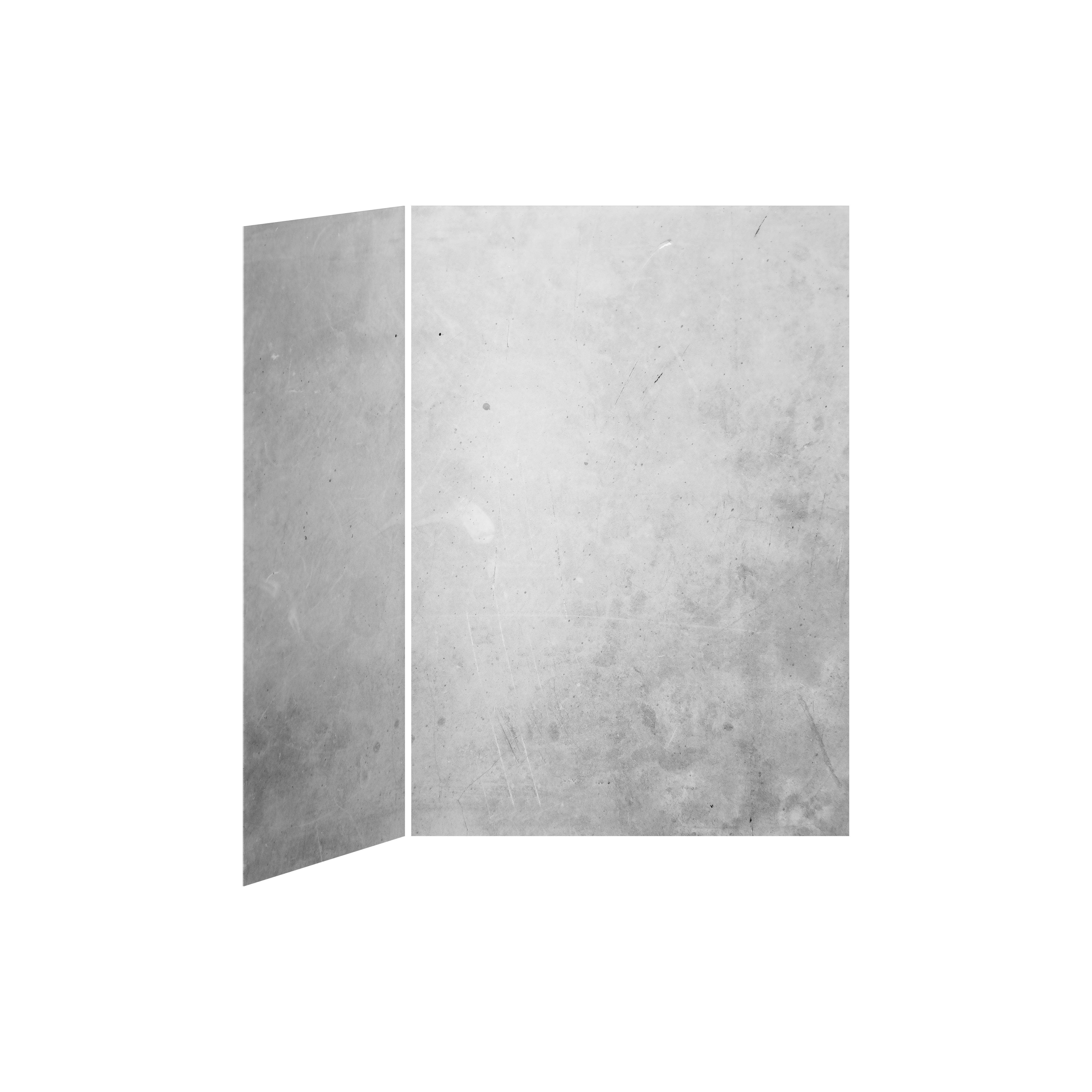 60x36 Concrete #200 Shower Wall Set, 2 Panels, 60x36 for Corner Installation - Glossy Concrete #200