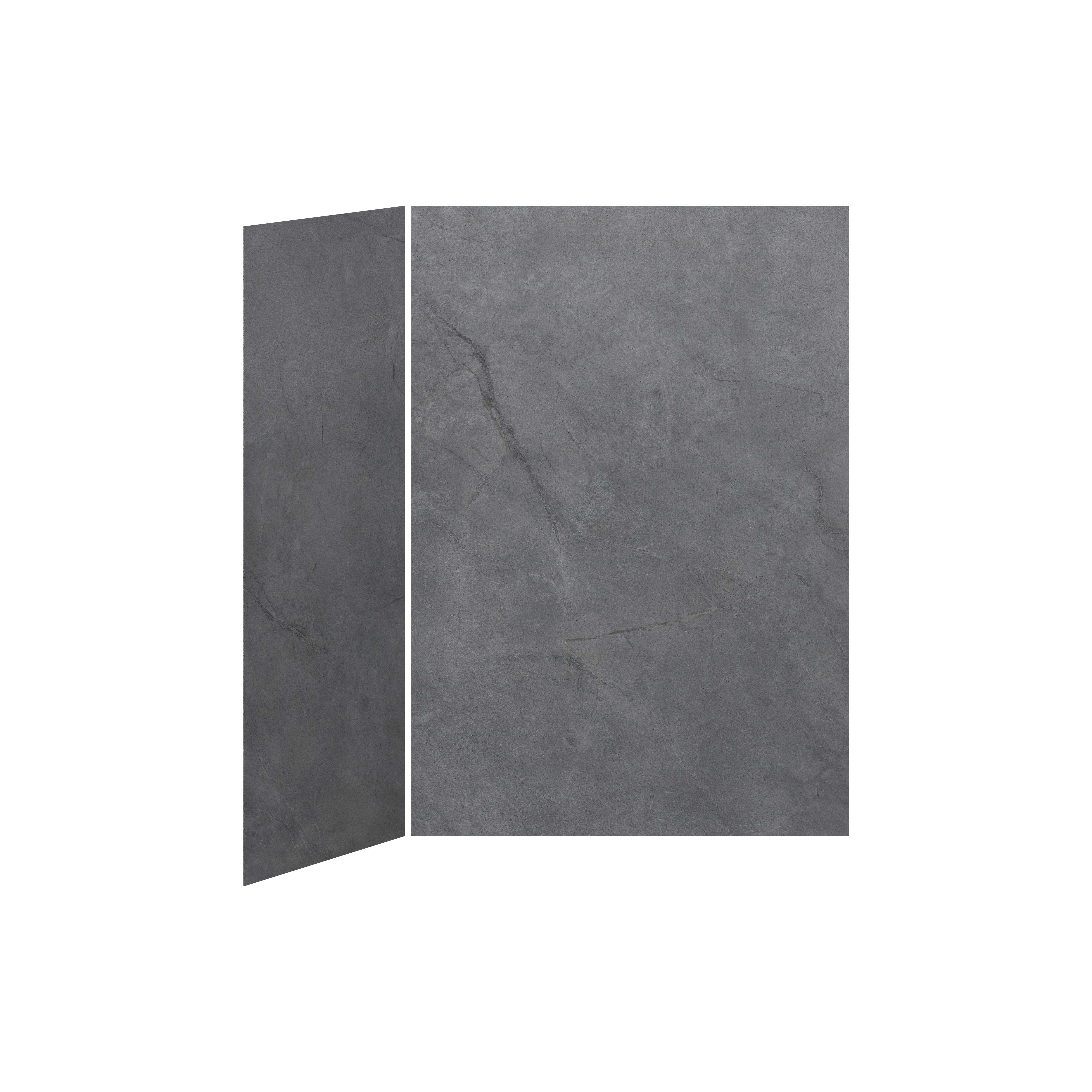 60x36 Concrete #210 Shower Wall Set, 2 Panels, 60x36 for Corner Installation - Concrete #210 Matte