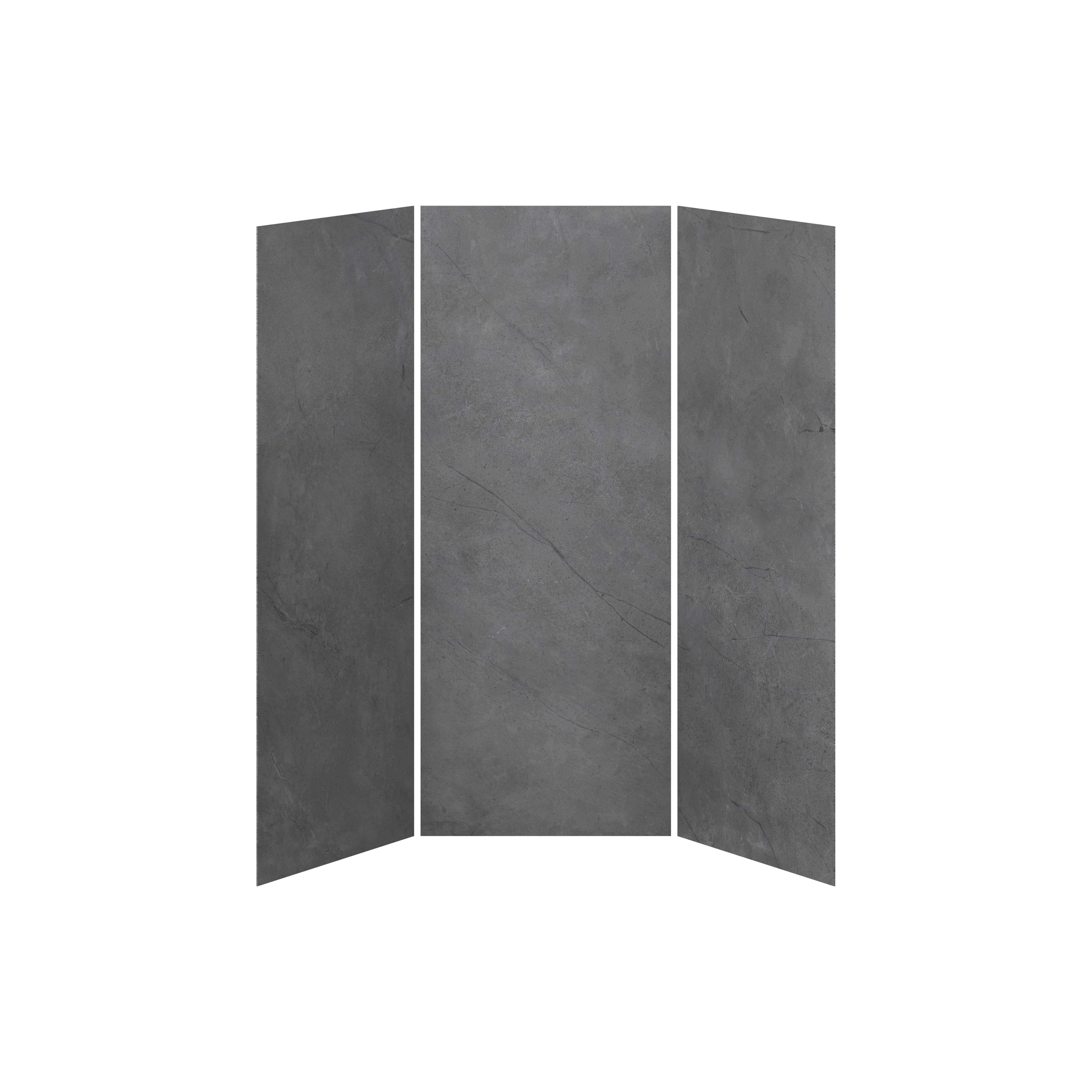 36x36x36 Concrete #210 Shower Wall Set, 3 Panels, 36x36 for Alcove Installation - Concrete #210 Matte