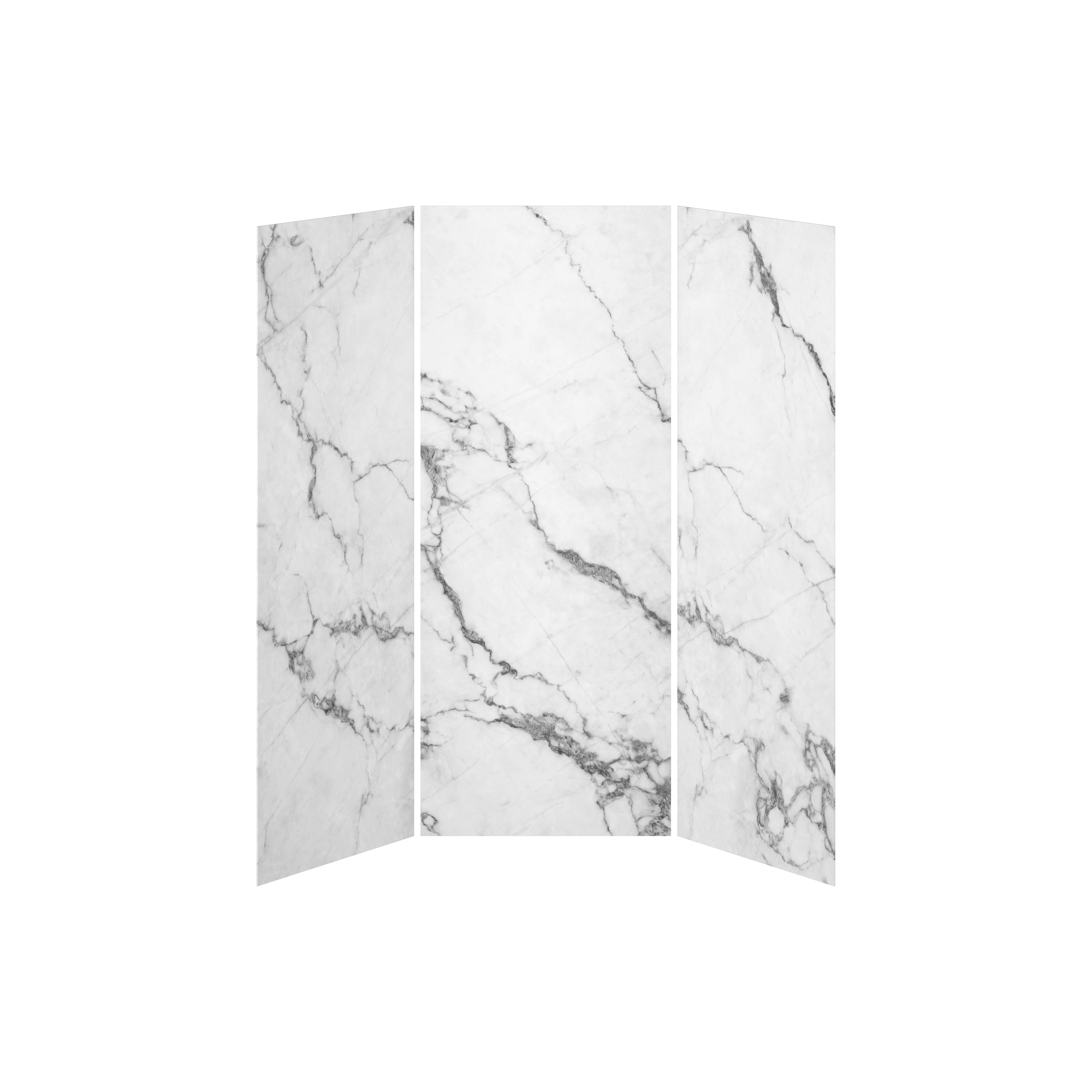 36x36x36 Minerals #500 Shower Wall Set, 3 Panels, 36x36 for Alcove Installation - Glossy Minerals #500