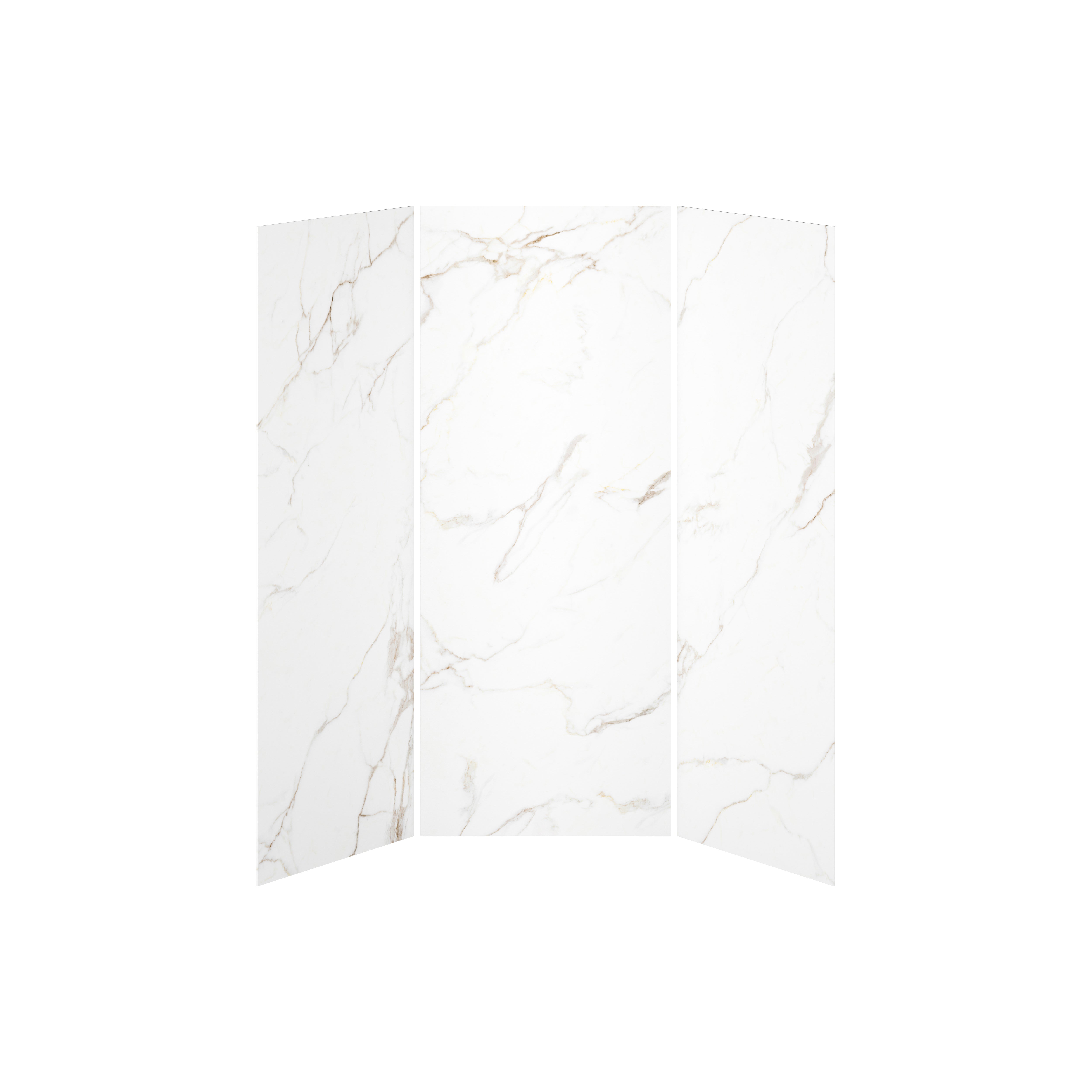 36x36x36 Golden Minerals #510 Shower Wall Set, 3 Panels, 36x36 for Alcove Installation - Golden Minerals #510 Glossy