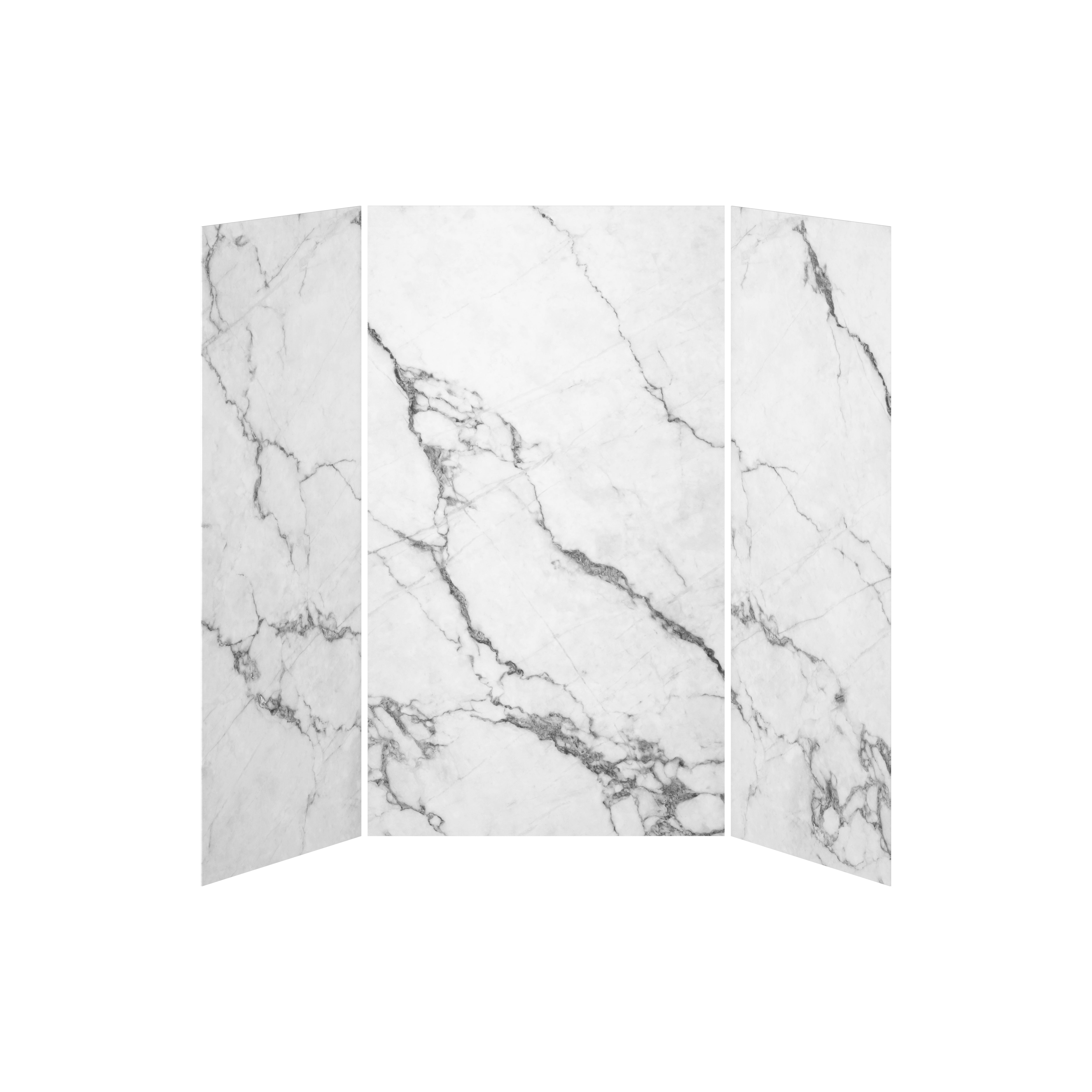 36x48x36 Minerals #500 Shower Wall Set, 3 Panels, 48x36, for Alcove Installation - Glossy Minerals #500