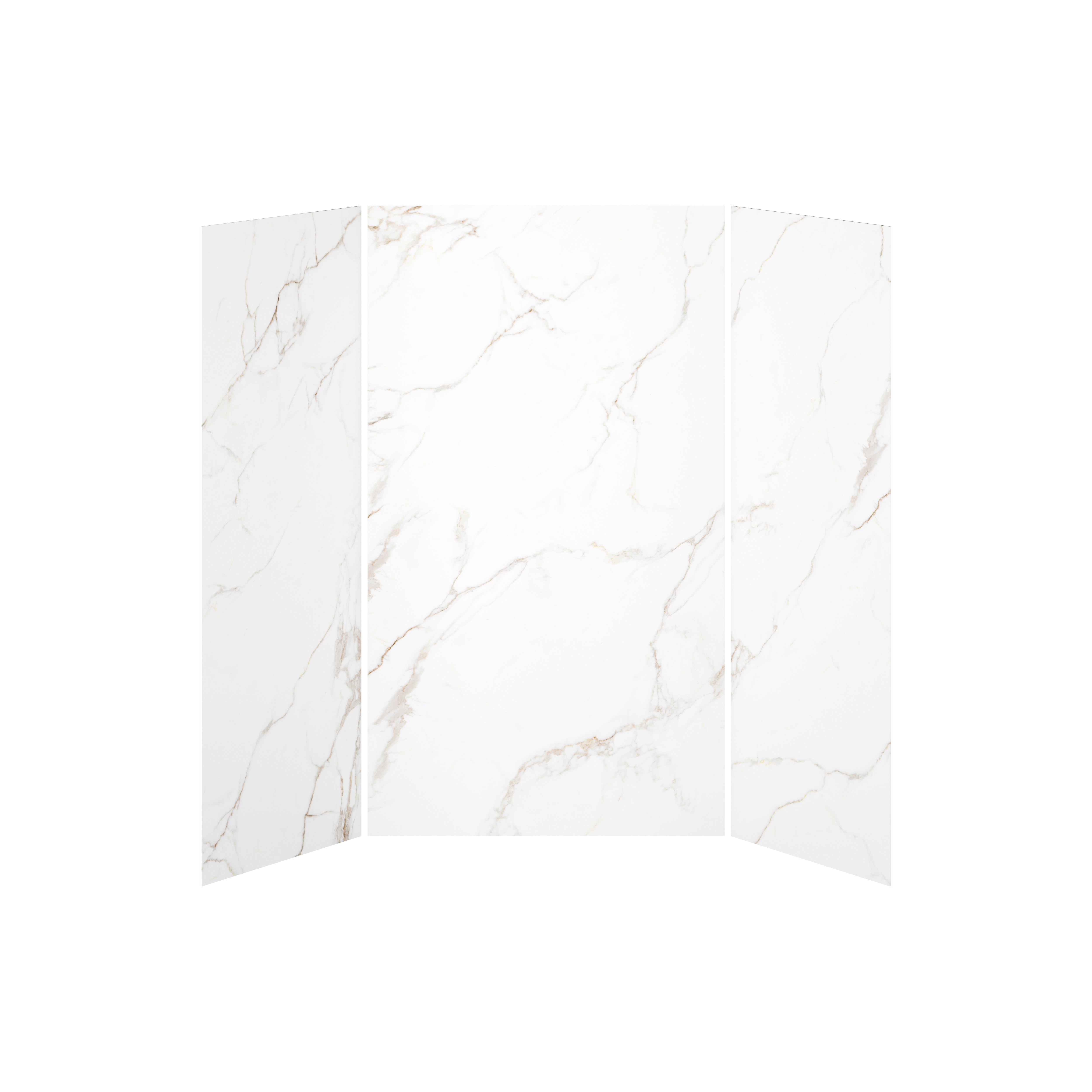 36x48x36 Golden Minerals #510 Shower Wall Set, 3 Panels, 48x36, for Alcove Installation - Golden Minerals #510 Glossy