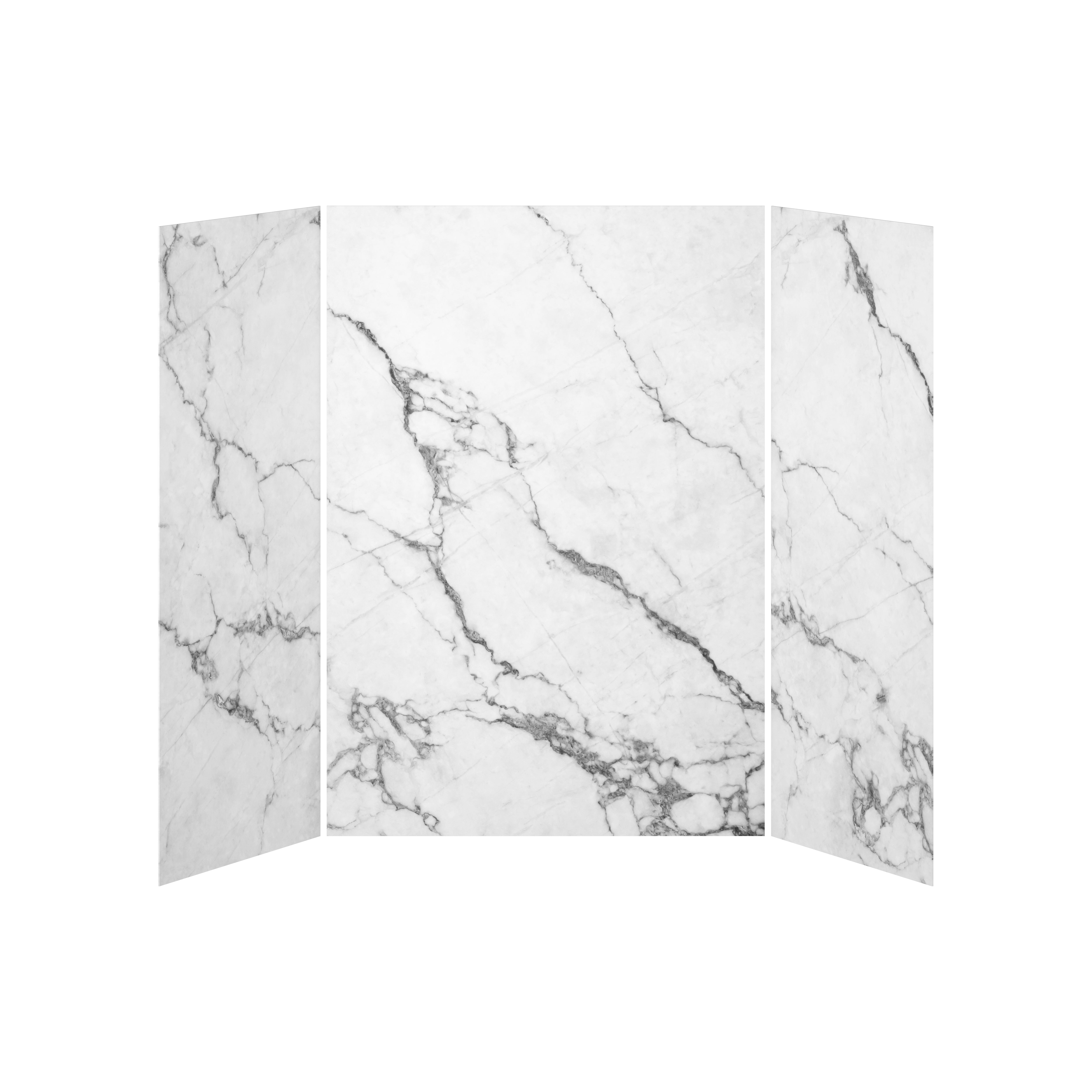 36x60x36 Minerals #500 Shower Wall Set, 3 Panels 60x36 for Alcove Installation - Minerals #500 Glossy