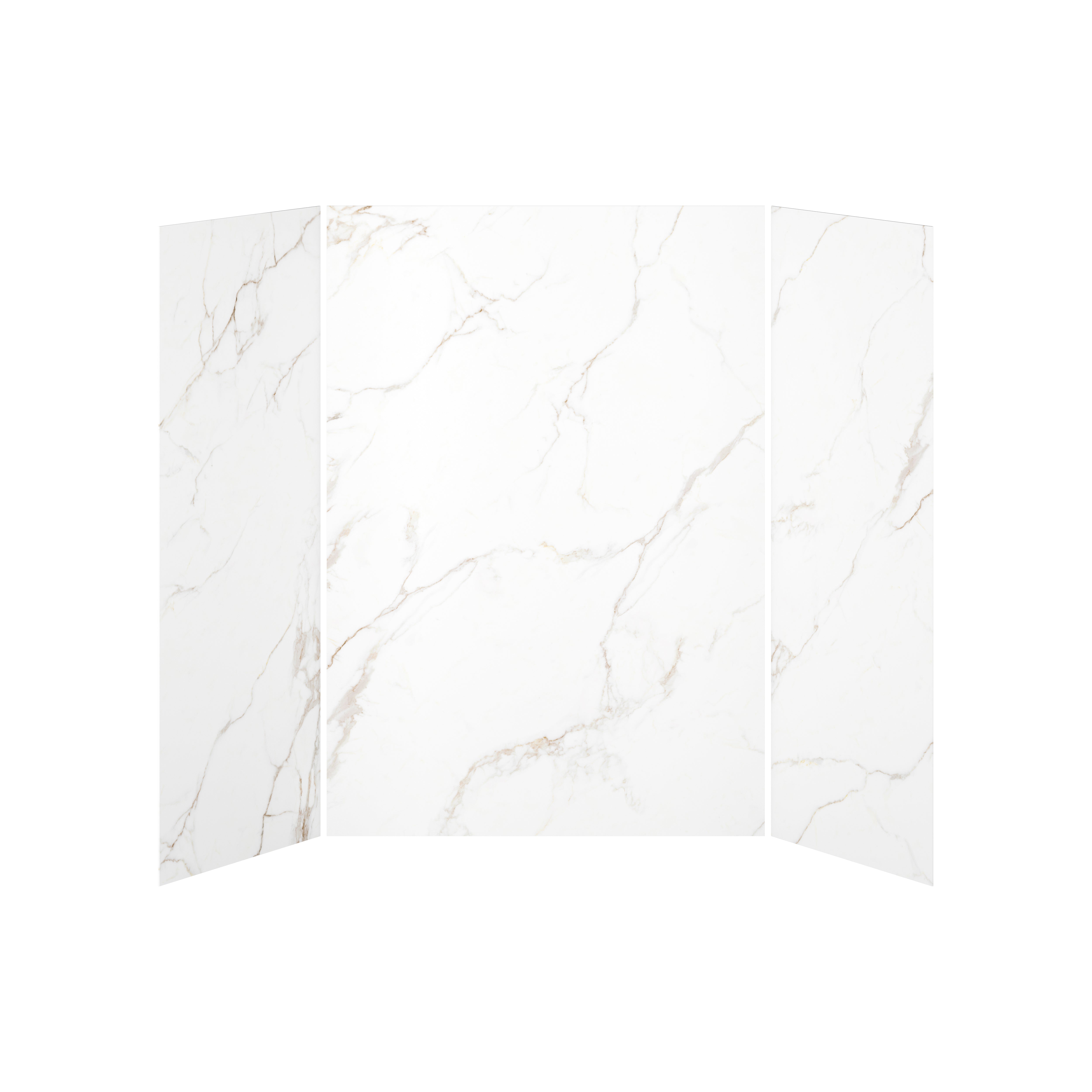36x60x36 Golden Minerals #510 Shower Wall Set, 3 Panels 60x36 for Alcove Installation - Golden Minerals #510 Glossy