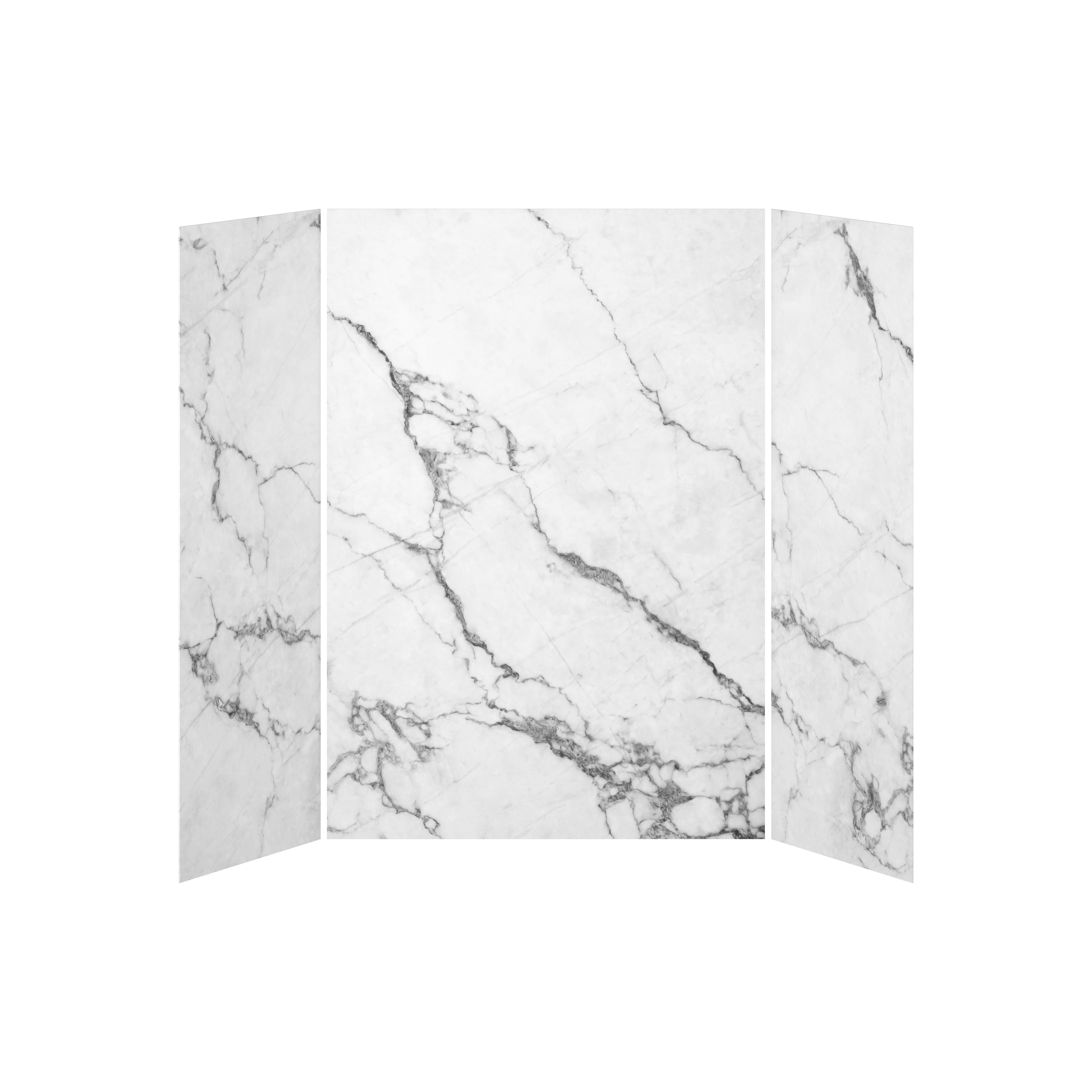 32x60x32 Minerals #500 Shower Wall Set, 3 Panels 60x32 for Alcove Installation - Glossy Minerals #500