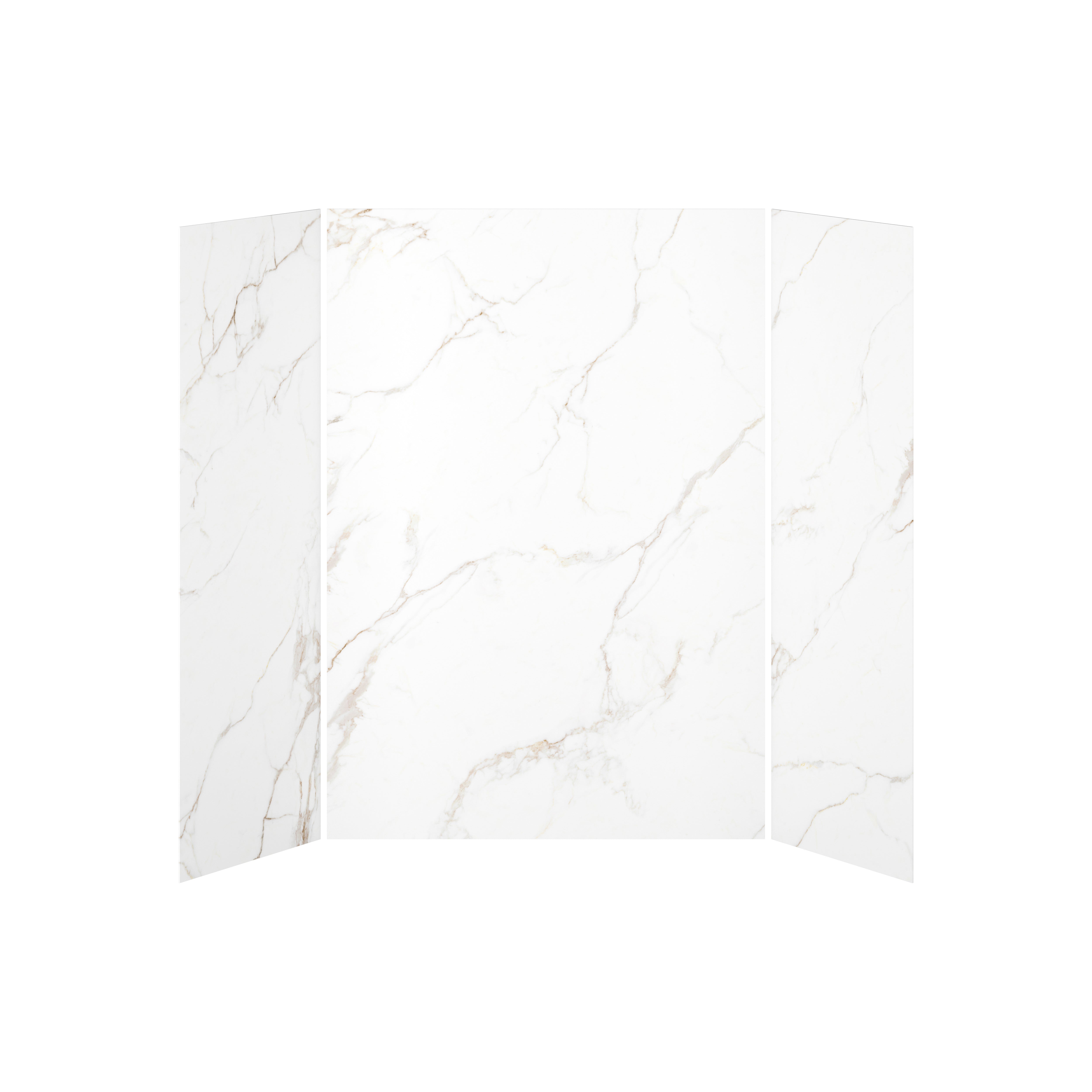 32x60x32 Golden Minerals #510 Shower Wall Set, 3 Panels 60x32 for Alcove Installation - Golden Minerals #510 Glossy