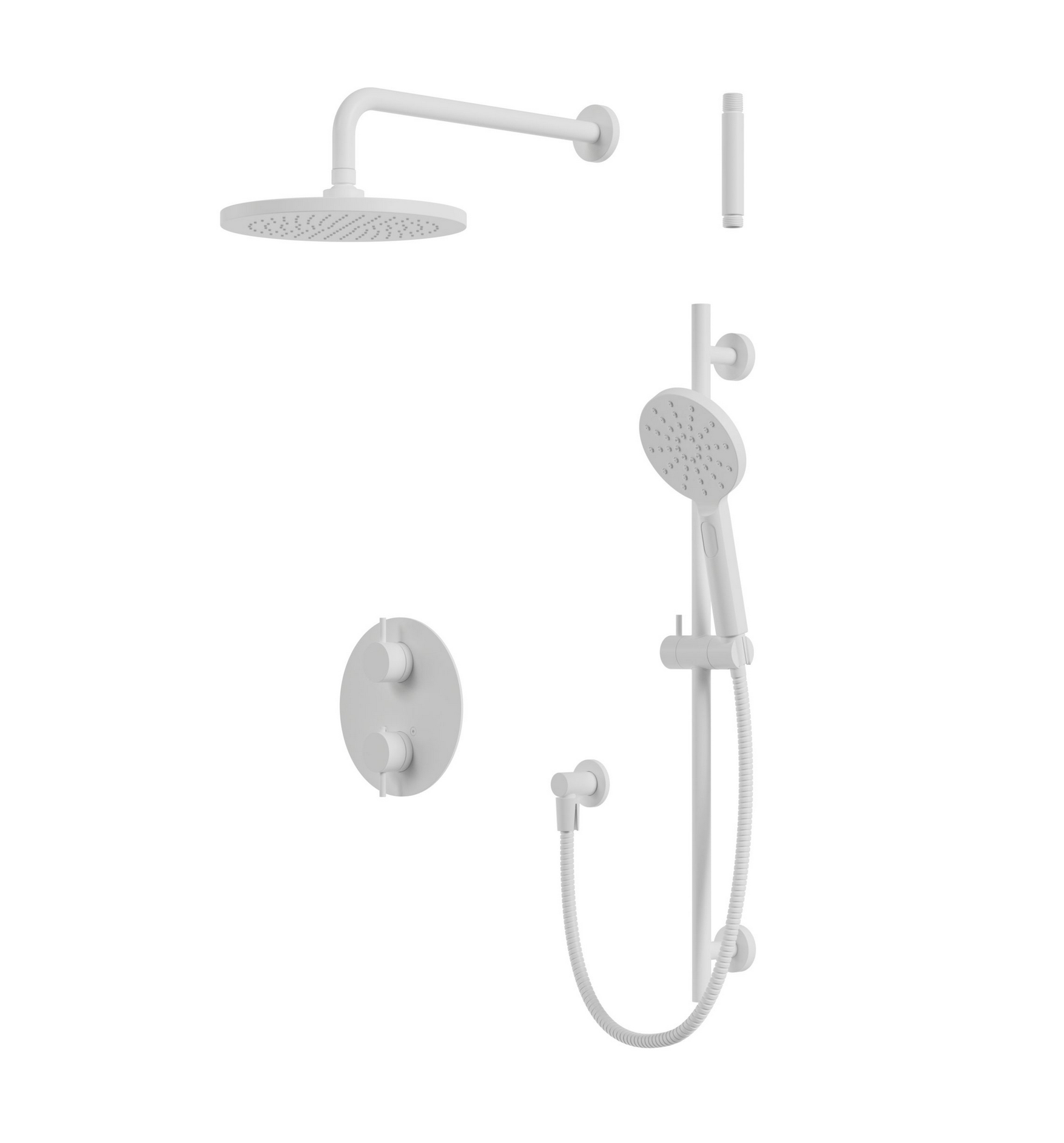 Kit de garniture de douche thermostatique à 2 voies partagées tête ronde