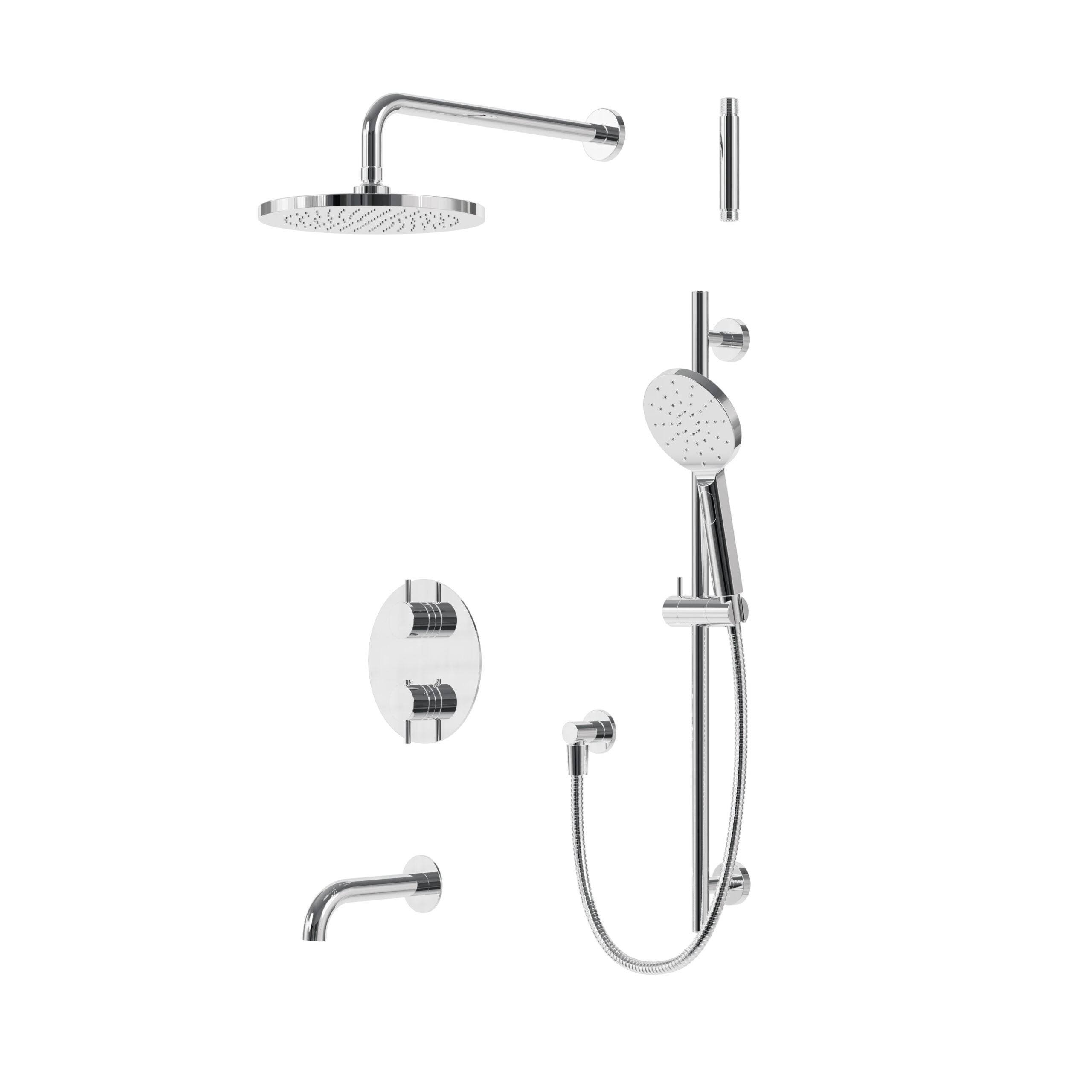 3-way non-shared thermostatic shower trim kit