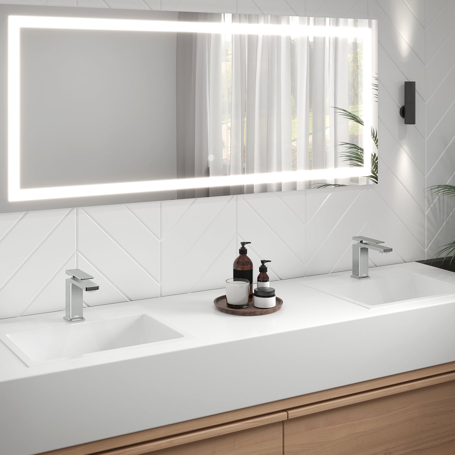 KAREO™ Robinet Monotrou de Lavabo avec Drain à Pression et Trop-Plein Chrome