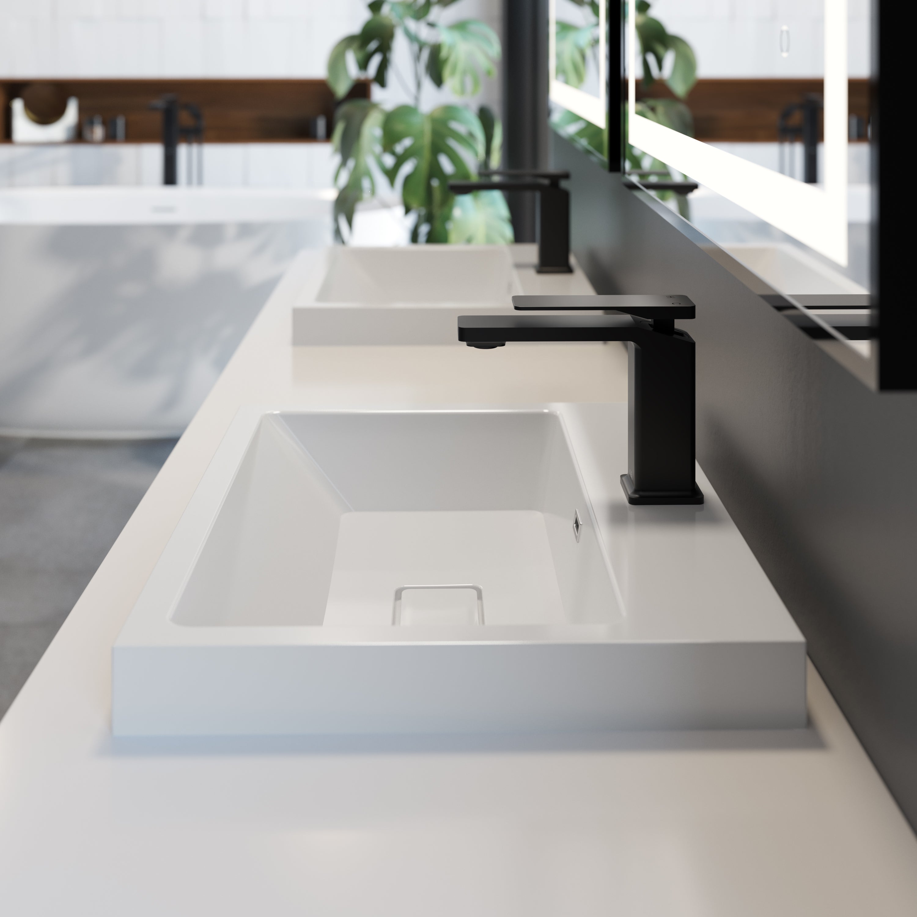 KAREO™ Robinet Monotrou de Lavabo avec Drain à Pression et Trop-Plein Noir Mat