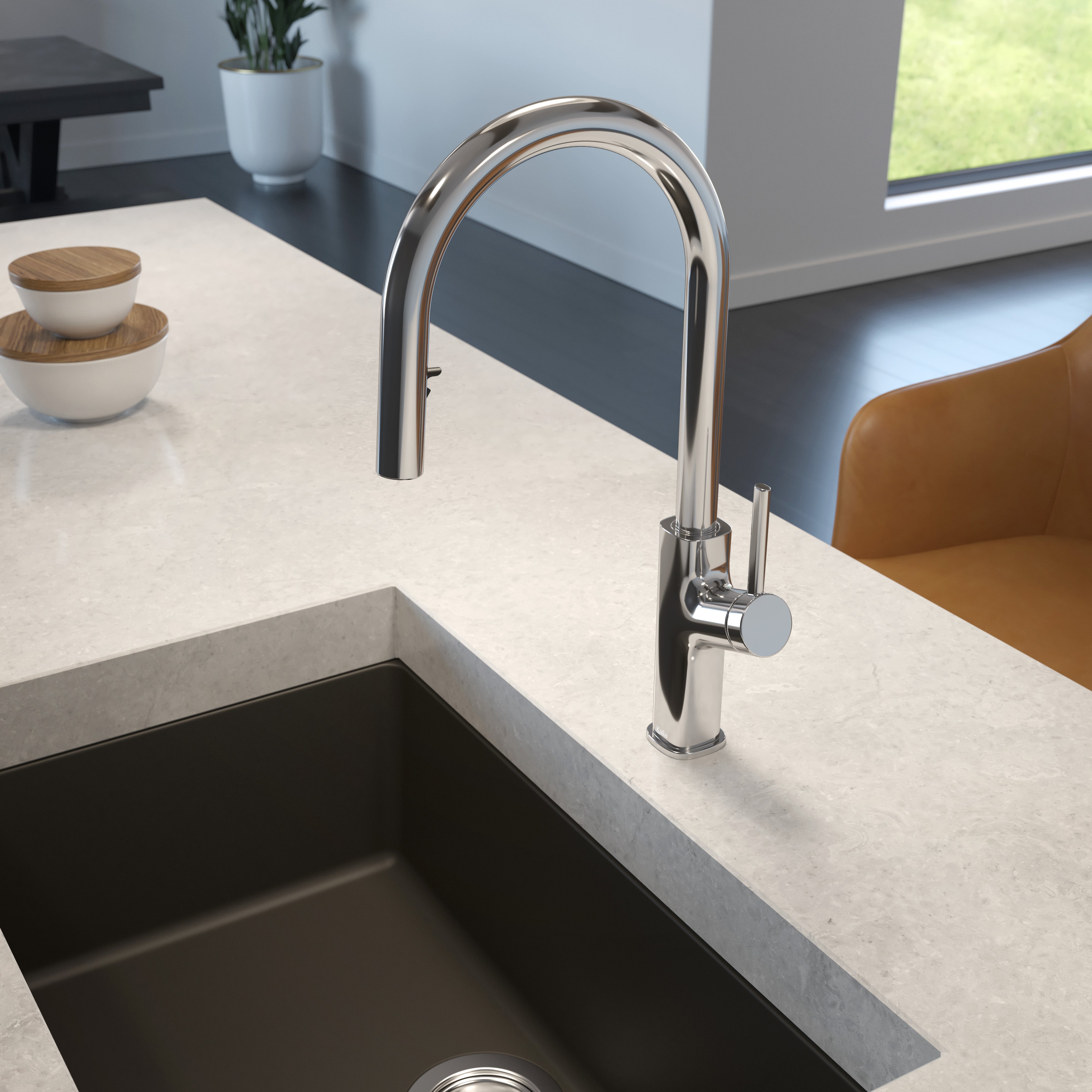 MASIMO diver™ Robinet de Cuisine Monocommande Douchette Extensible, 2 Jets Chrome