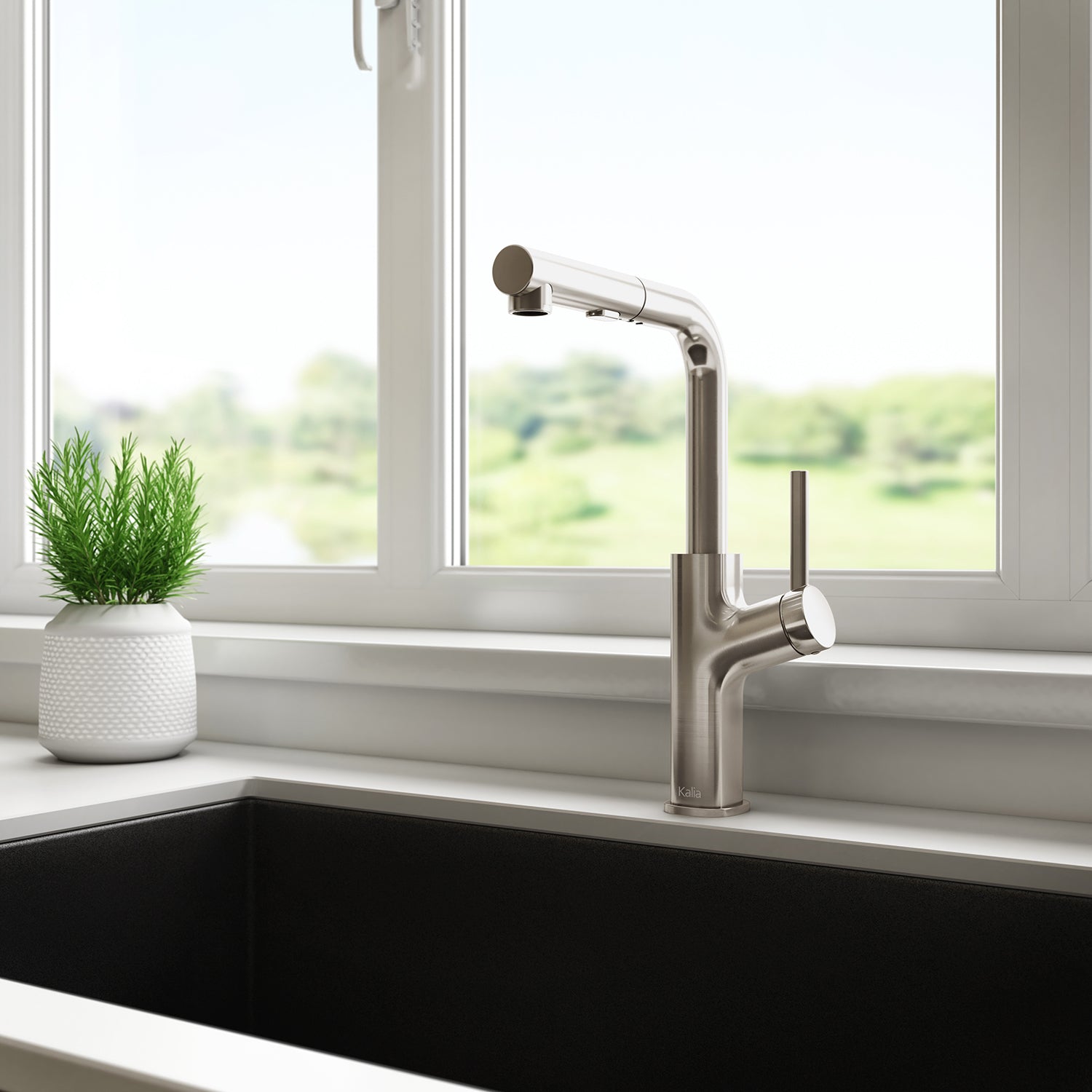 MASIMO surfer™ Robinet de Cuisine Monocommande Douchette Rétractable, 2 Jets Inox PVS