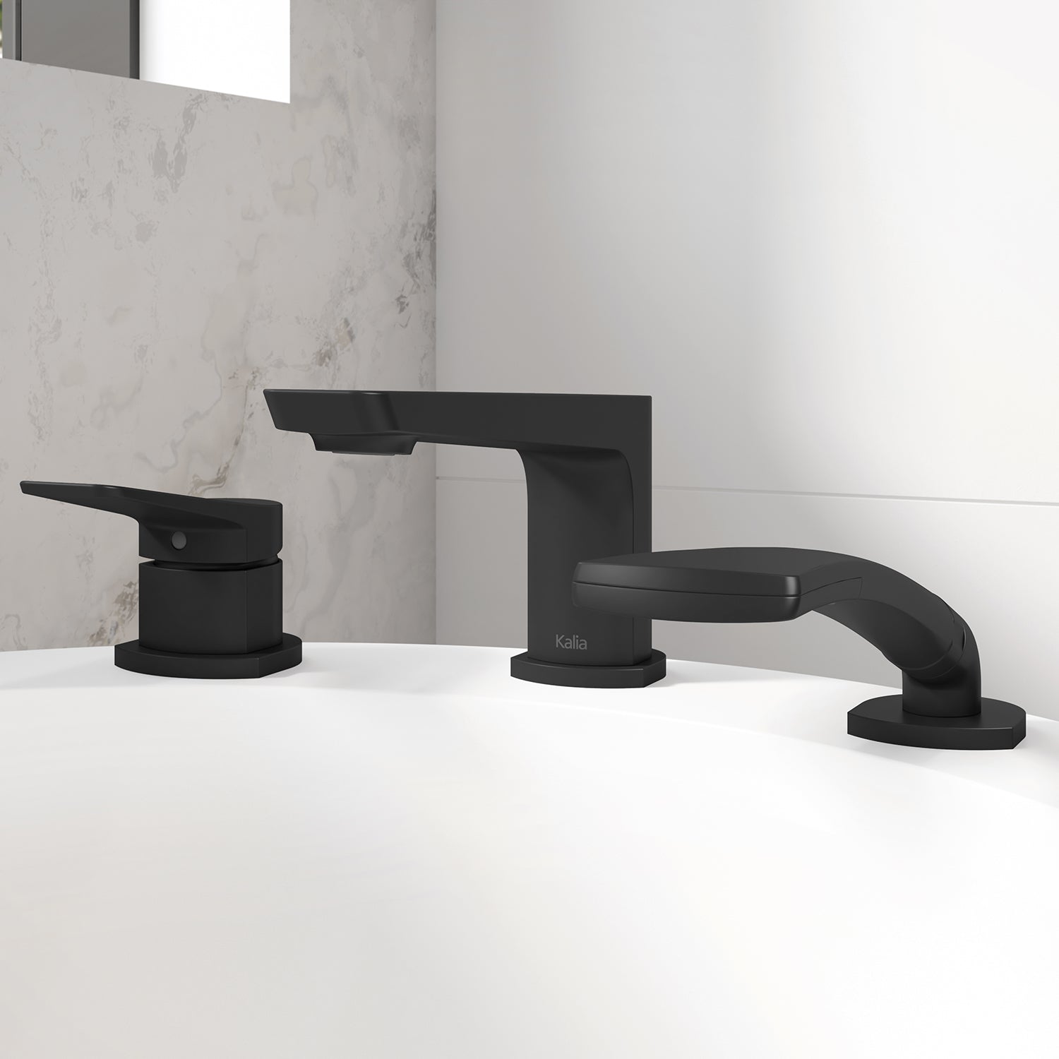 MOROKA™ Robinet 3 Morceaux pour Baignoire avec Douchette - Cartouche Incluse avec Brut - Noir Mat