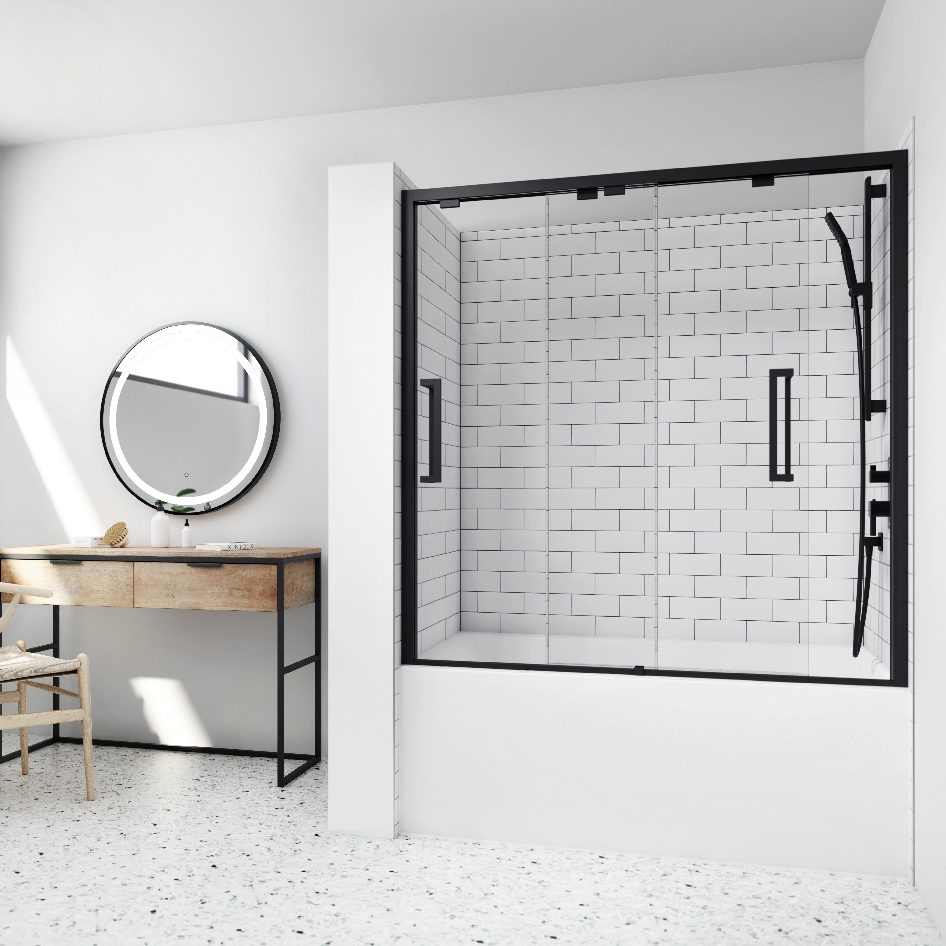 32x60x32 Tiles #700 Bathroom/Shower Wall Set, 3 Panels 60x32 - Glossy Tiles #700